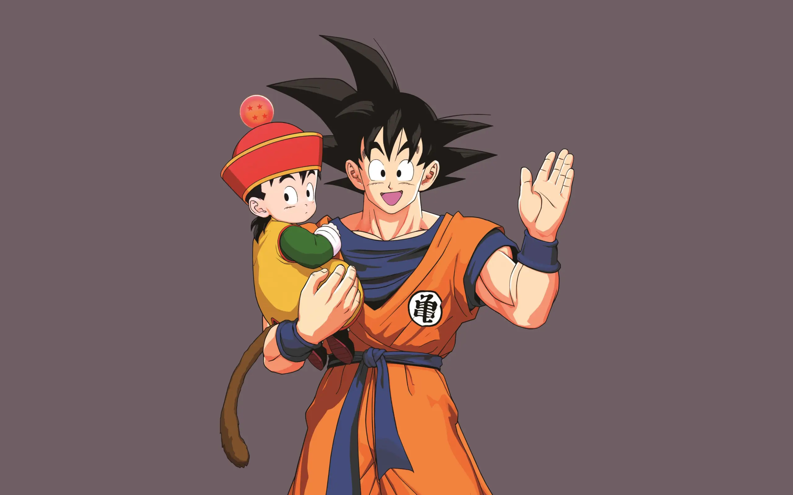 dragon ball z character holding a young child