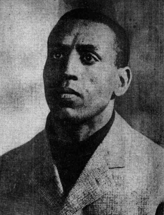 A black and white portrait of Joe Gans.