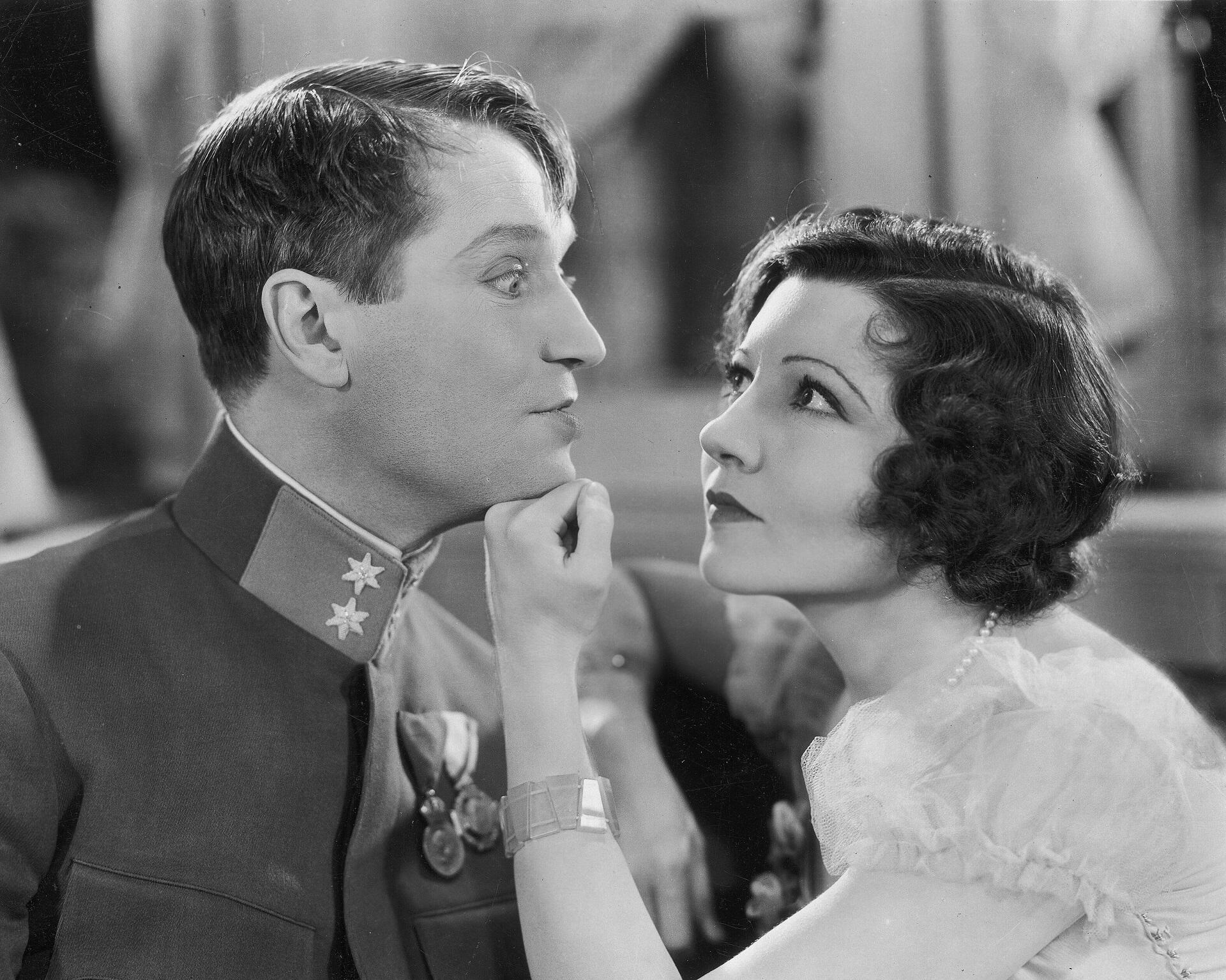 Claudette Colbert and Maurice Chevalier