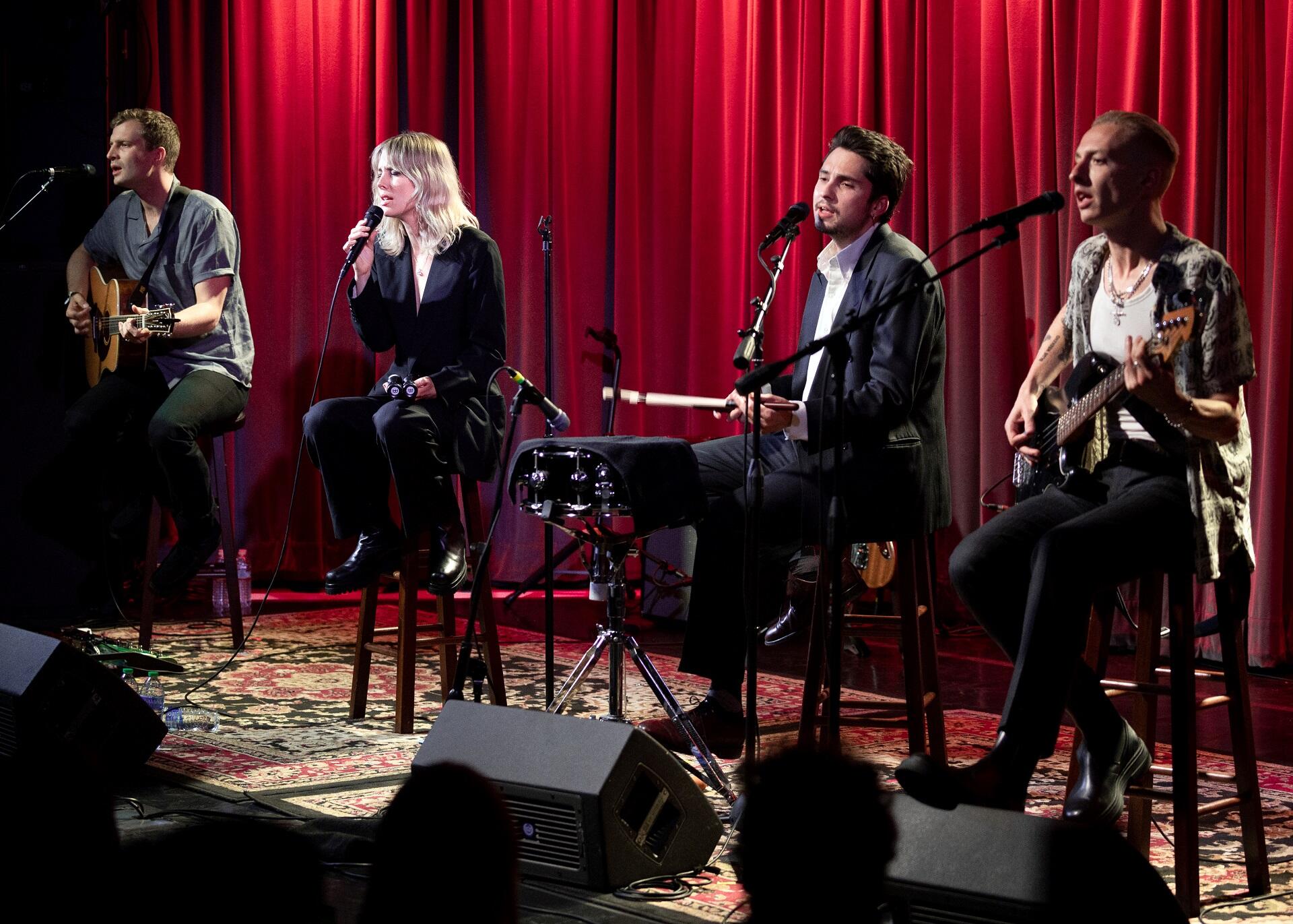 Wolf Alice during a performance 