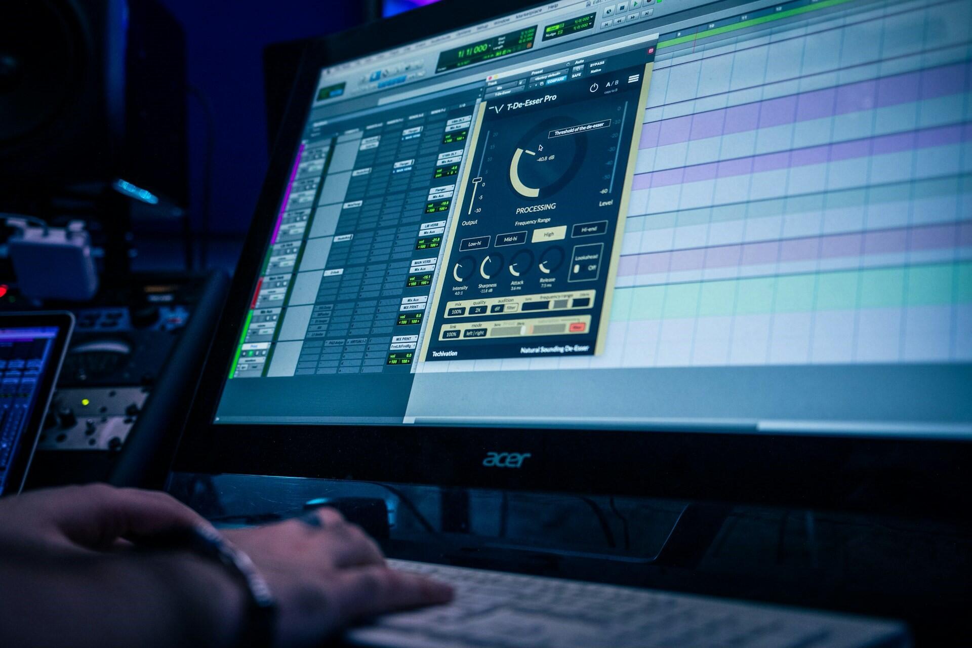 Audio plugin interface open on a digital audio workstation during music production.