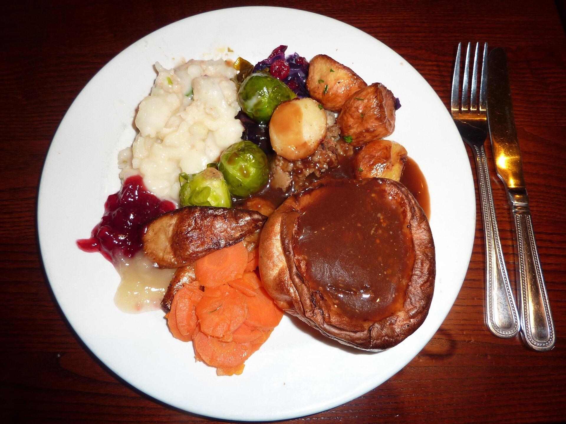 An image of a roast dinner on a plate