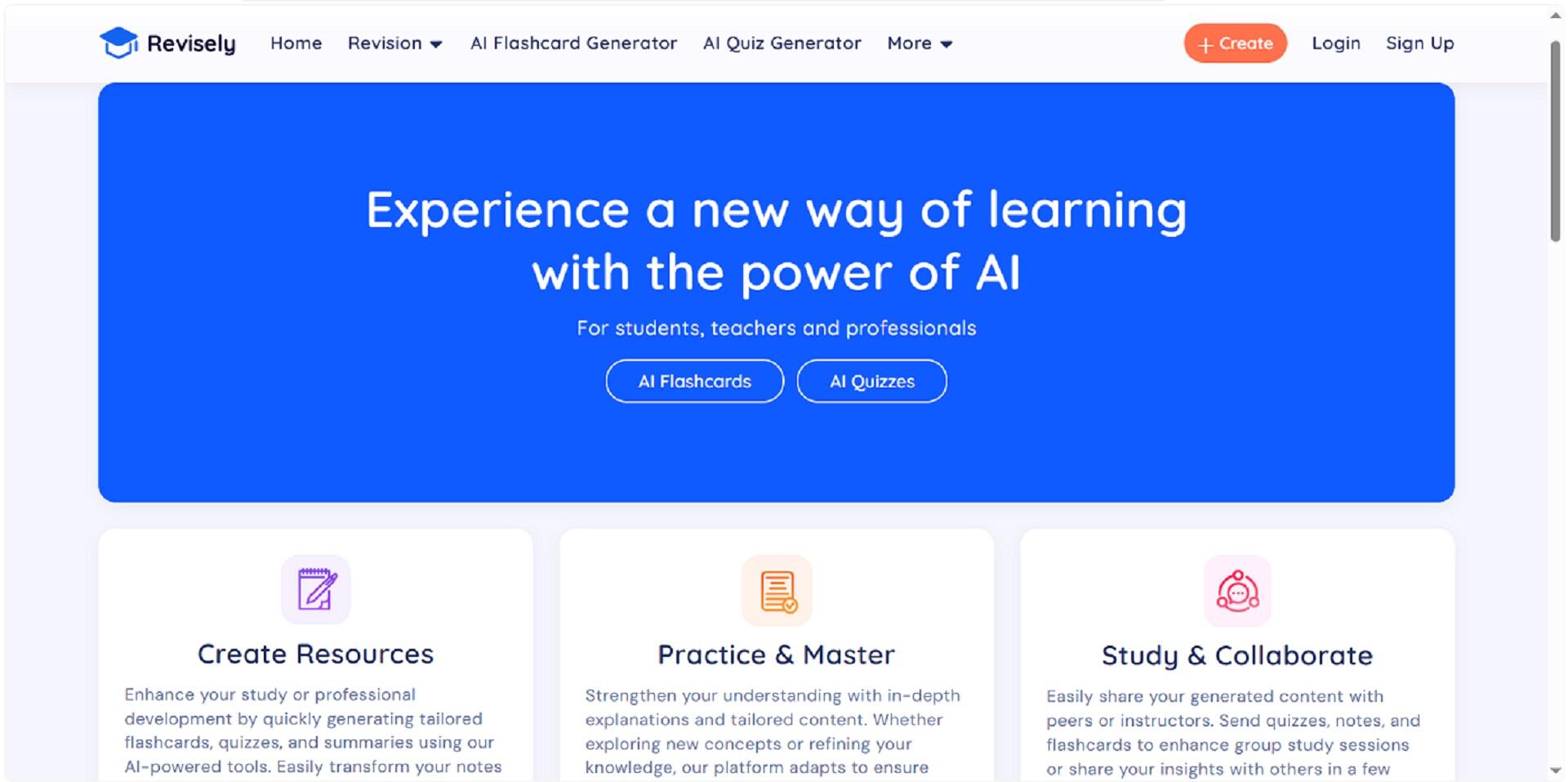 An AI learning platform homepage showcasing various courses, user reviews, and an invitation to join the community.
