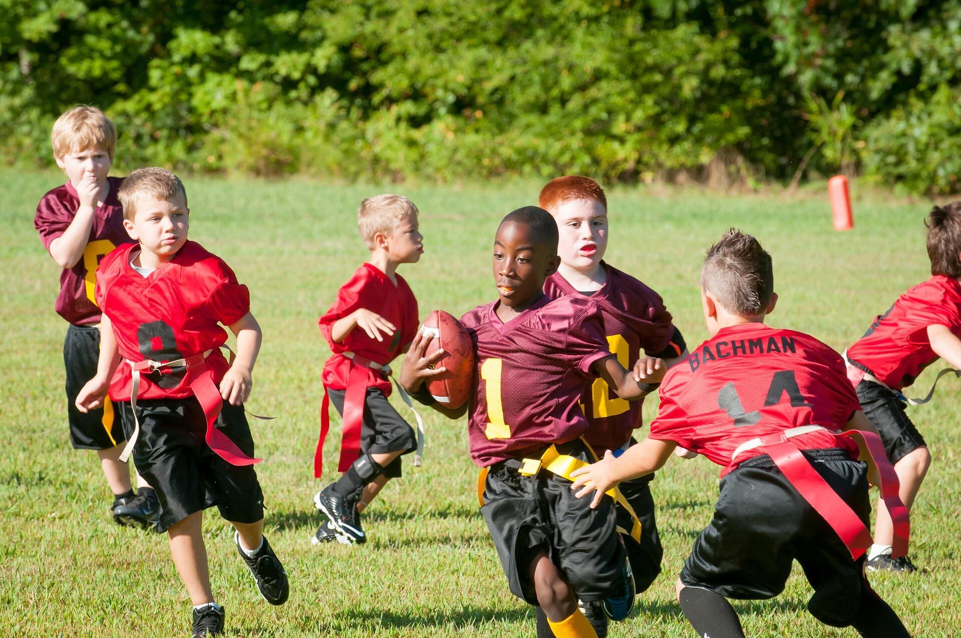 A flag football play.