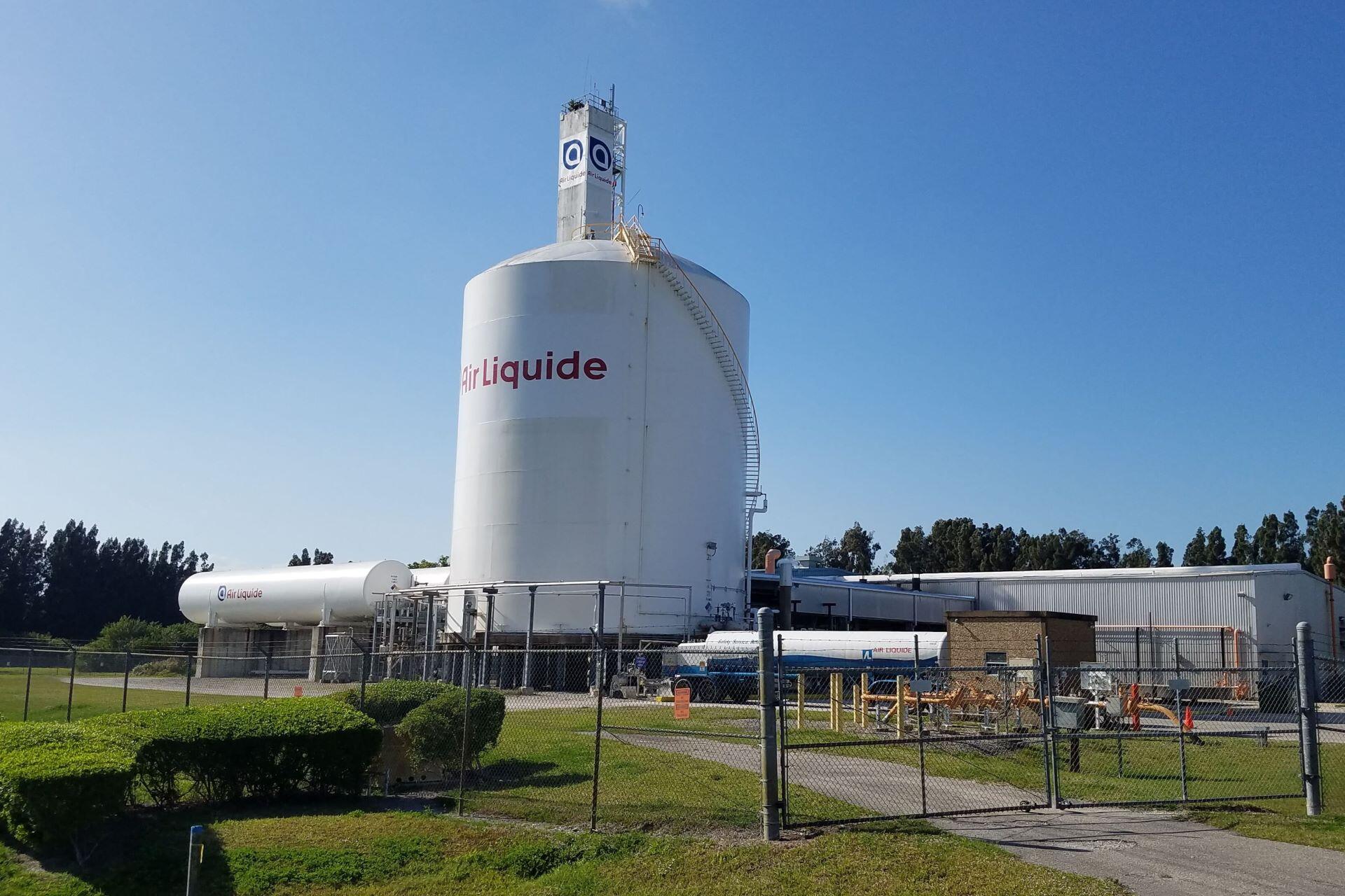 Air Liquide industrial gas plant under a blue sky