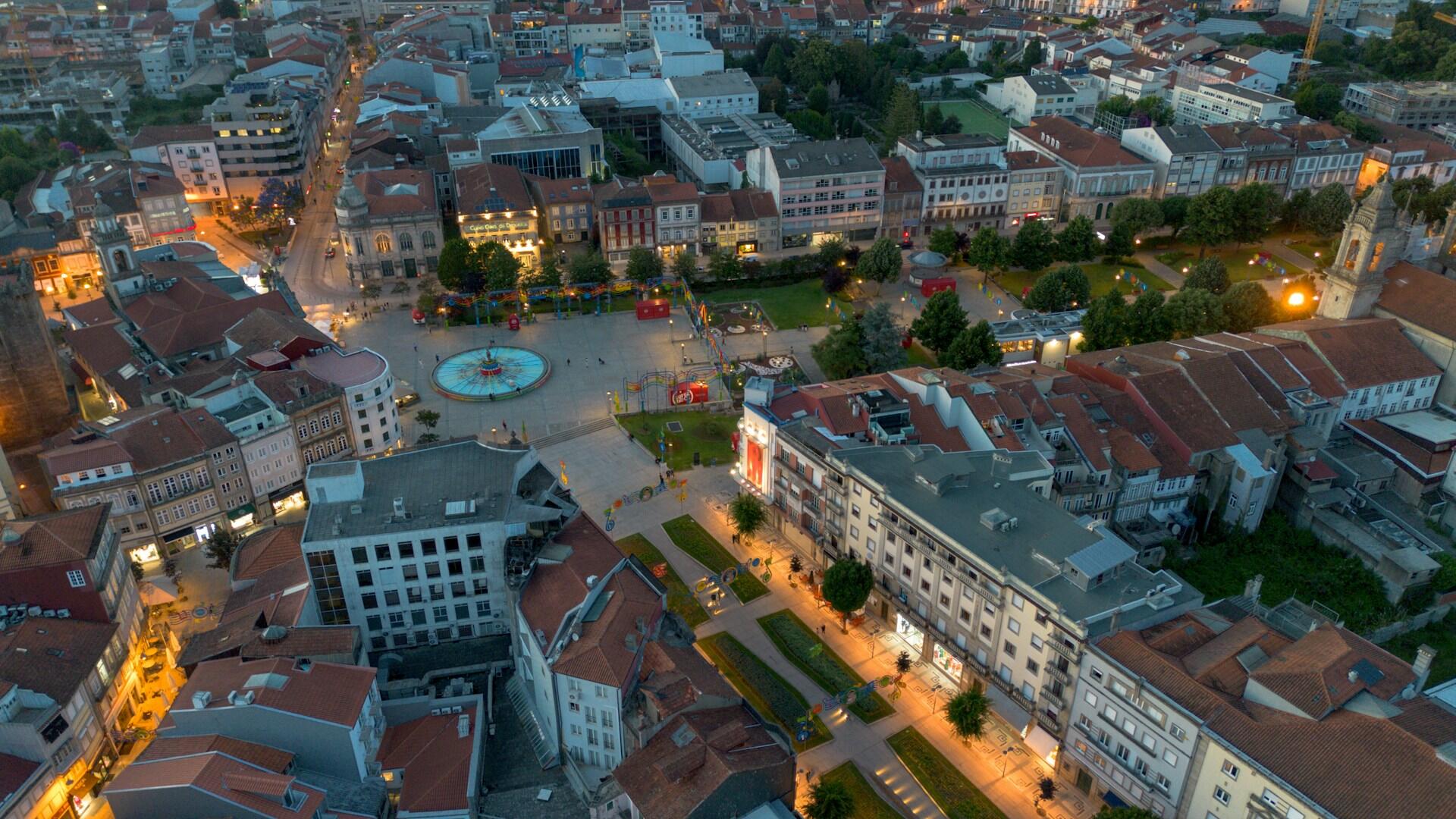 braga diákváros felülről látkép éjszaka