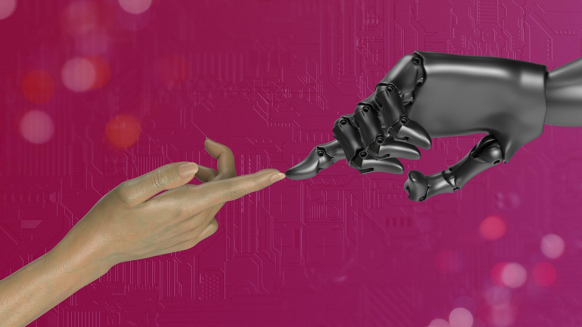 robot és emberi ujj találkozása