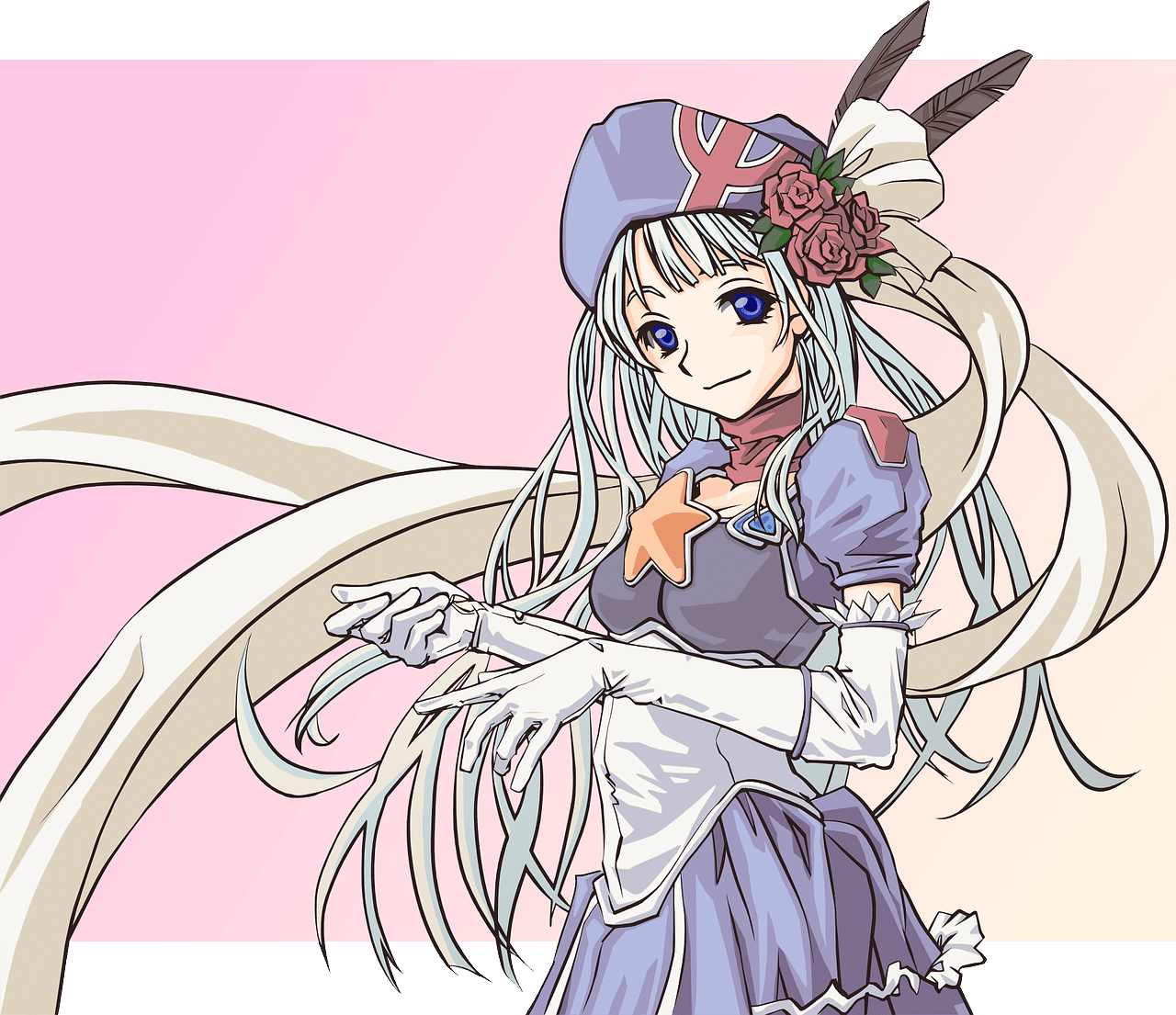 Rambut yang tergambar bergerak