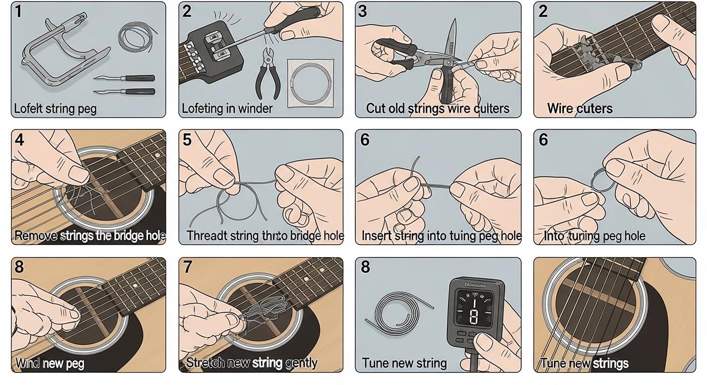 Urutan cara ganti senar