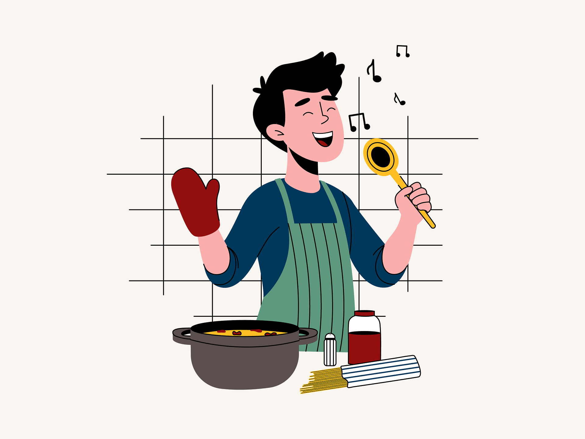 bernyanyi sambil memasak