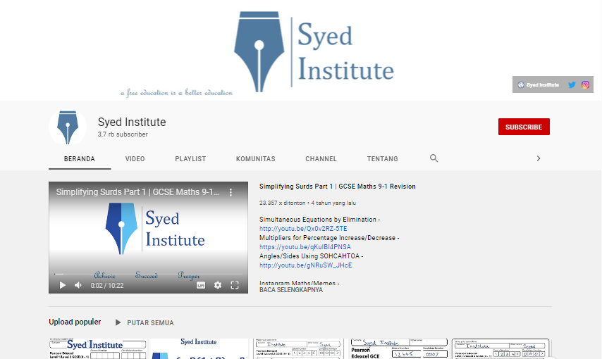 tutorial online untuk matematika