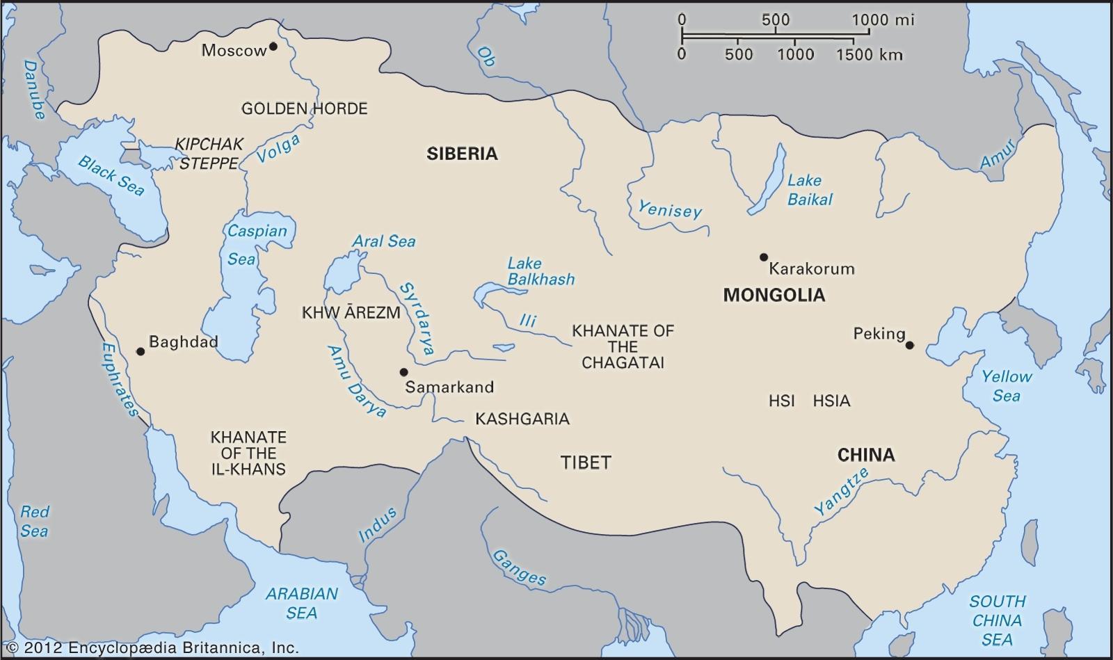 peta kekaisaran mongol