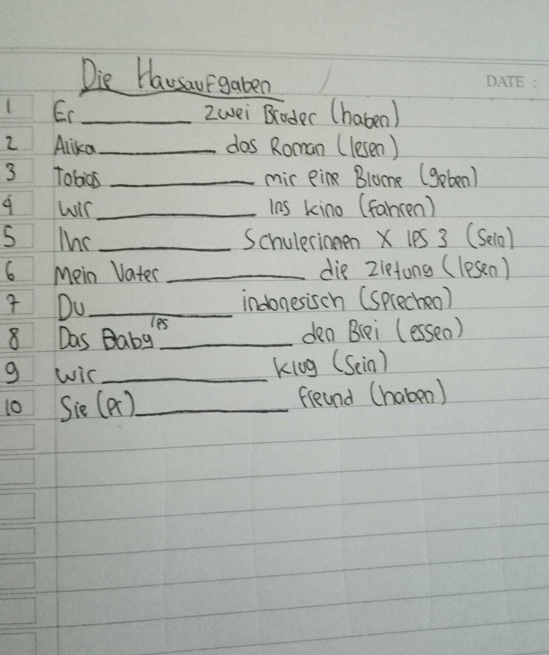 cara mengerjakan pr bahasa jerman