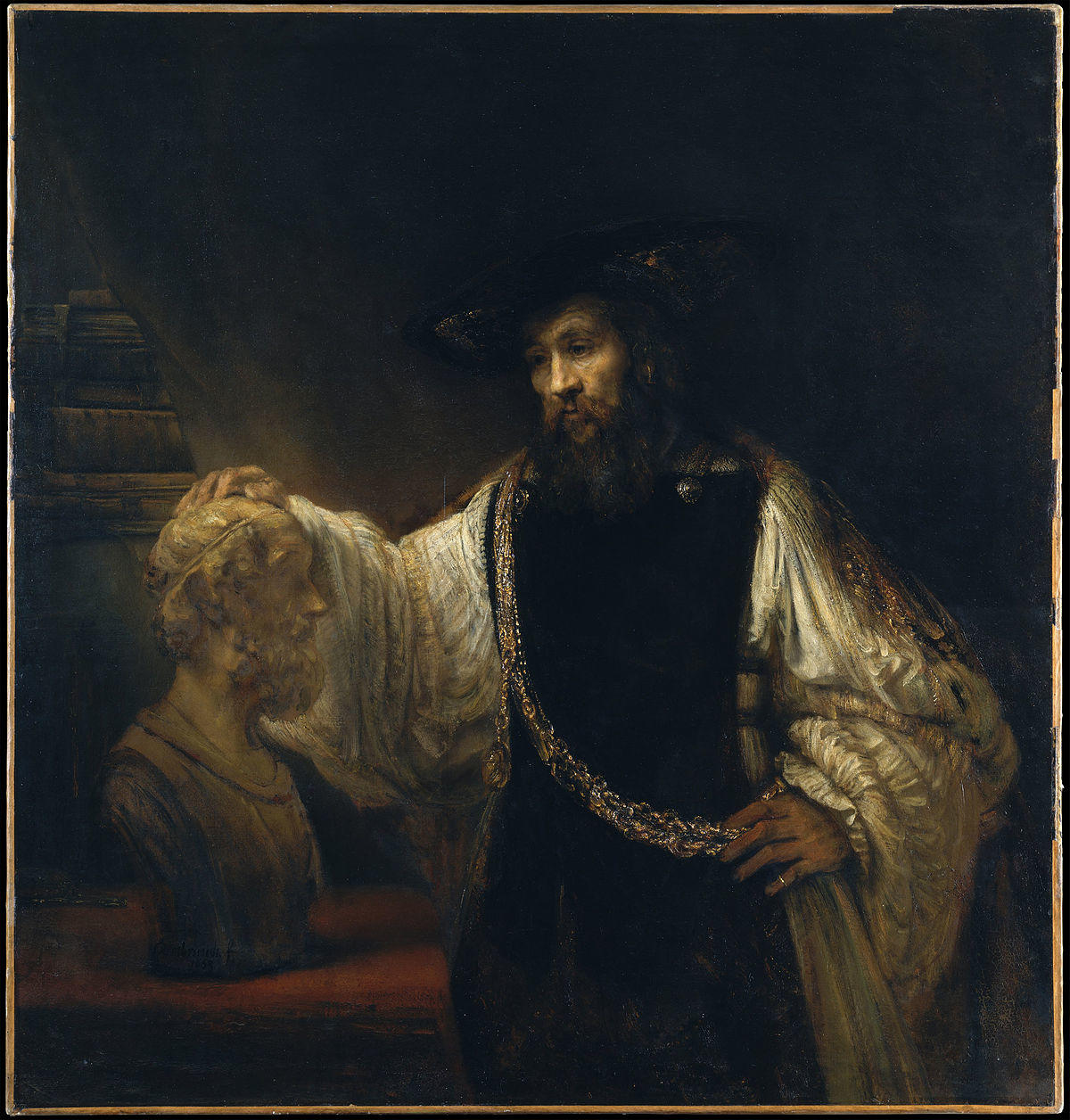 Aristotle with a Bust of Homer karya Rembrandt