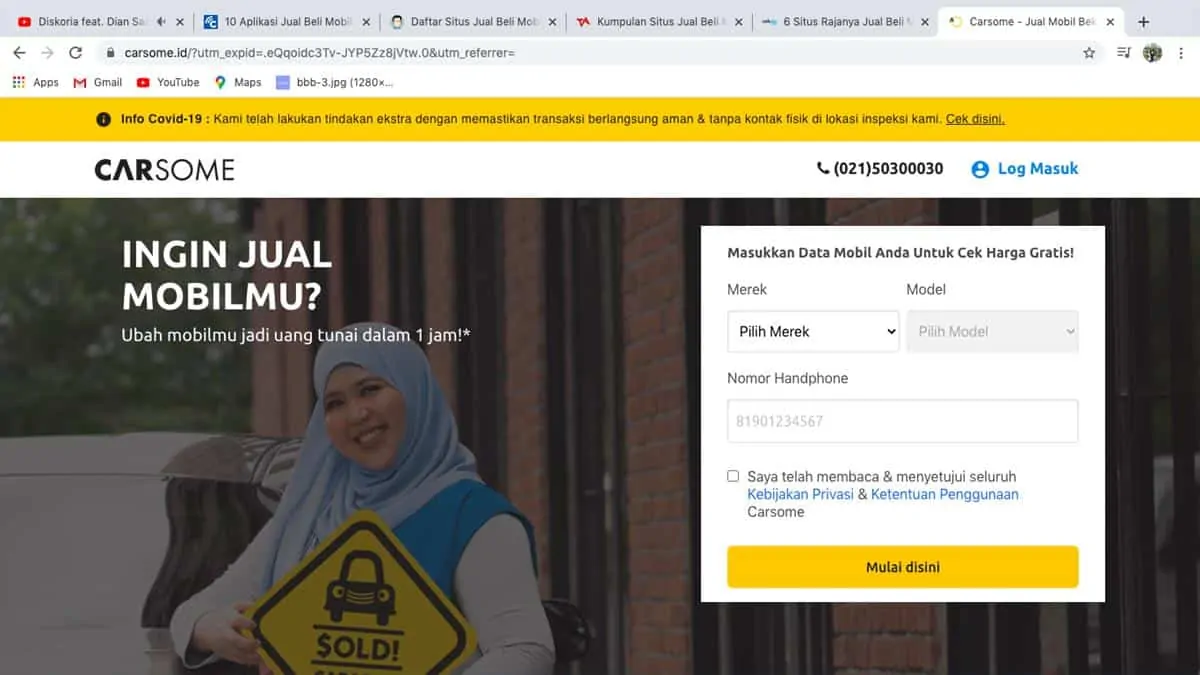menjual kendaraan di carsome
