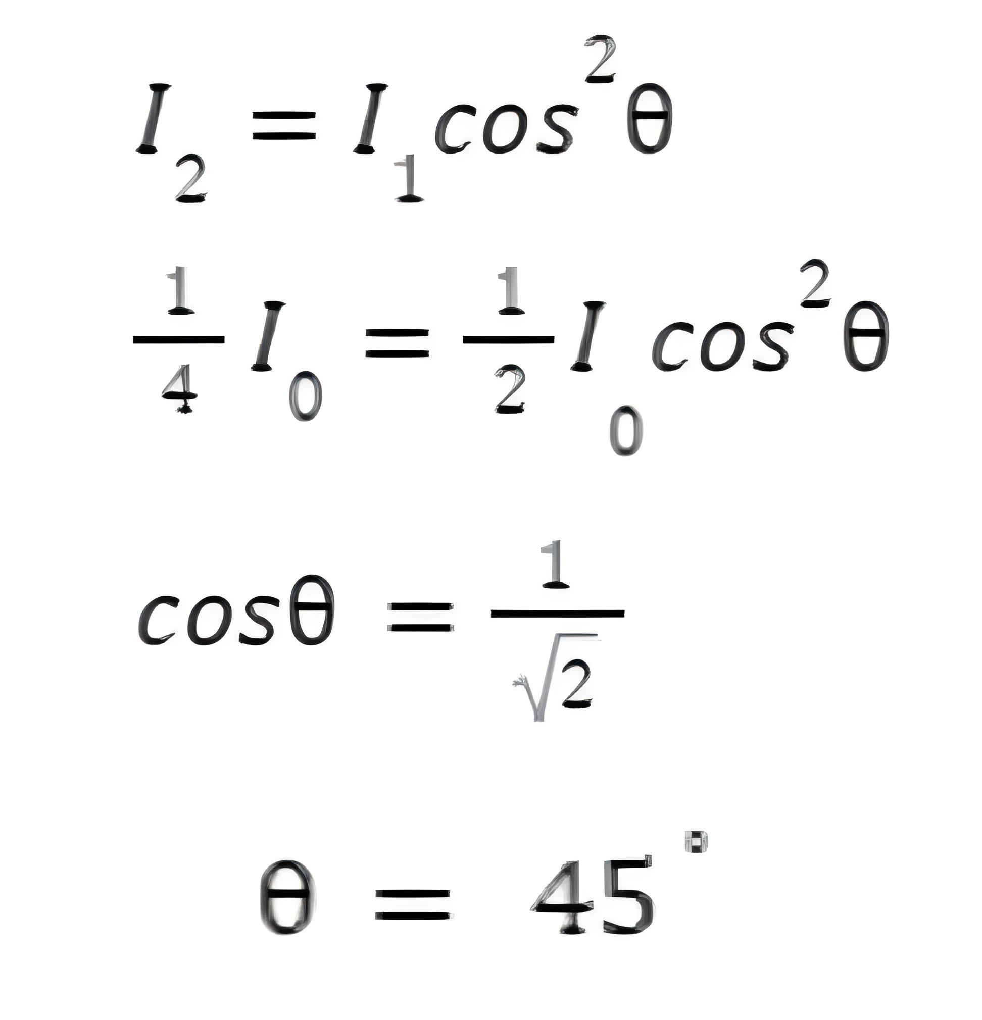 Rumus pada contoh soal polarisasi cahaya