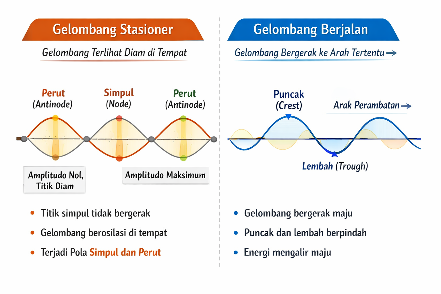 Ilustrasi perbedaan gelombang