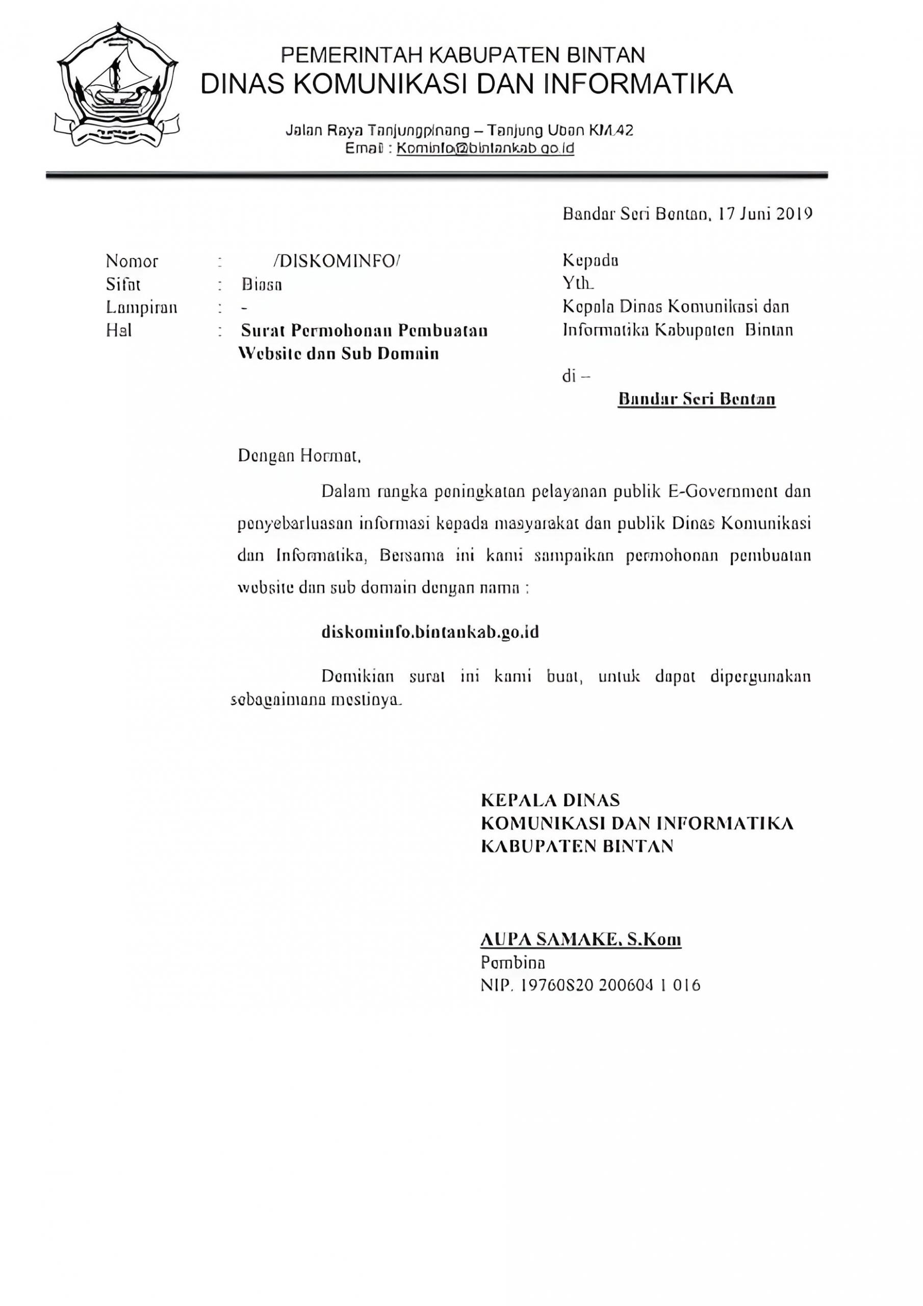 unsur yang harus ada pada surat dinas