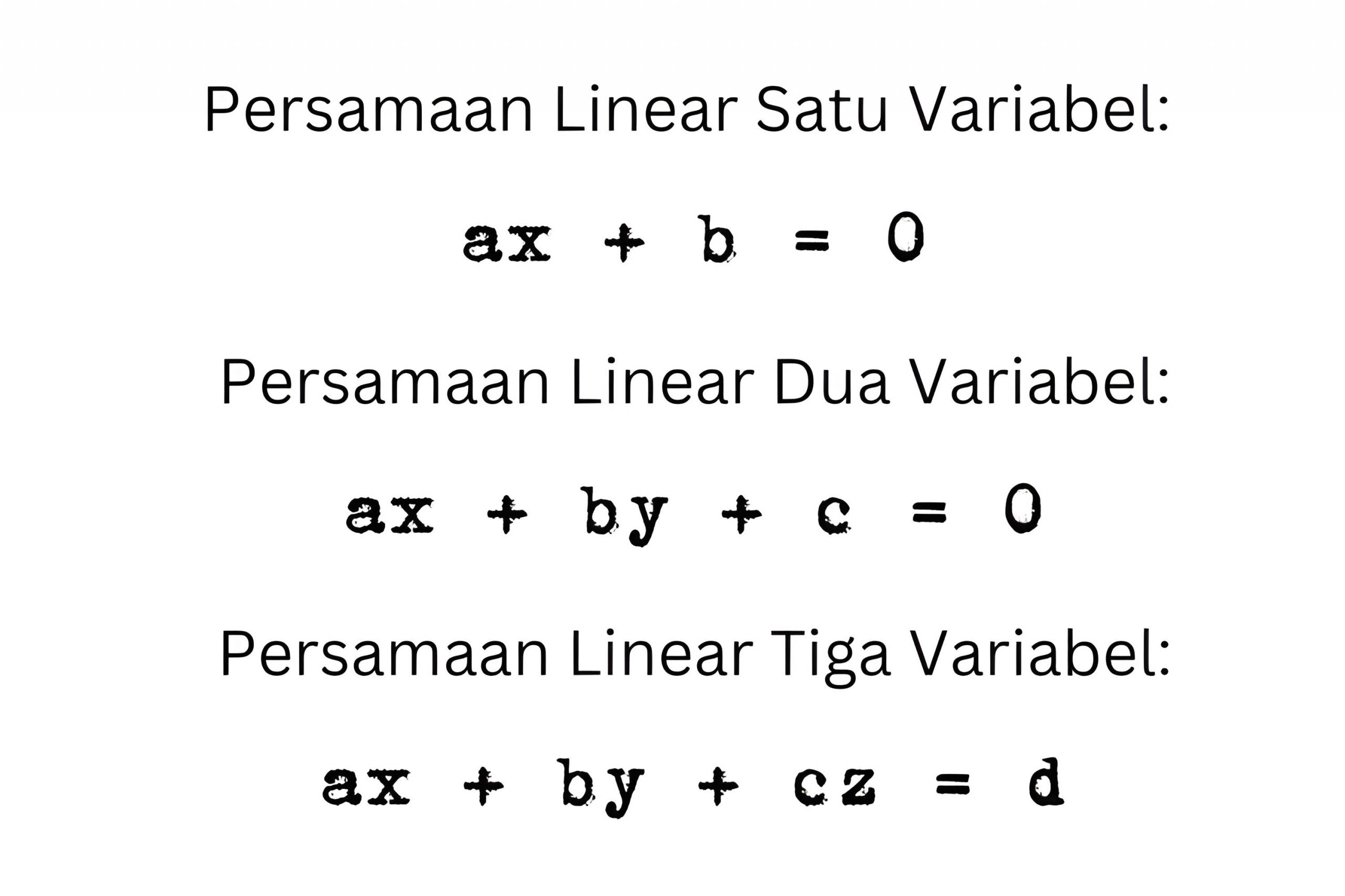 persamaan linear dua variabel dalam matematika