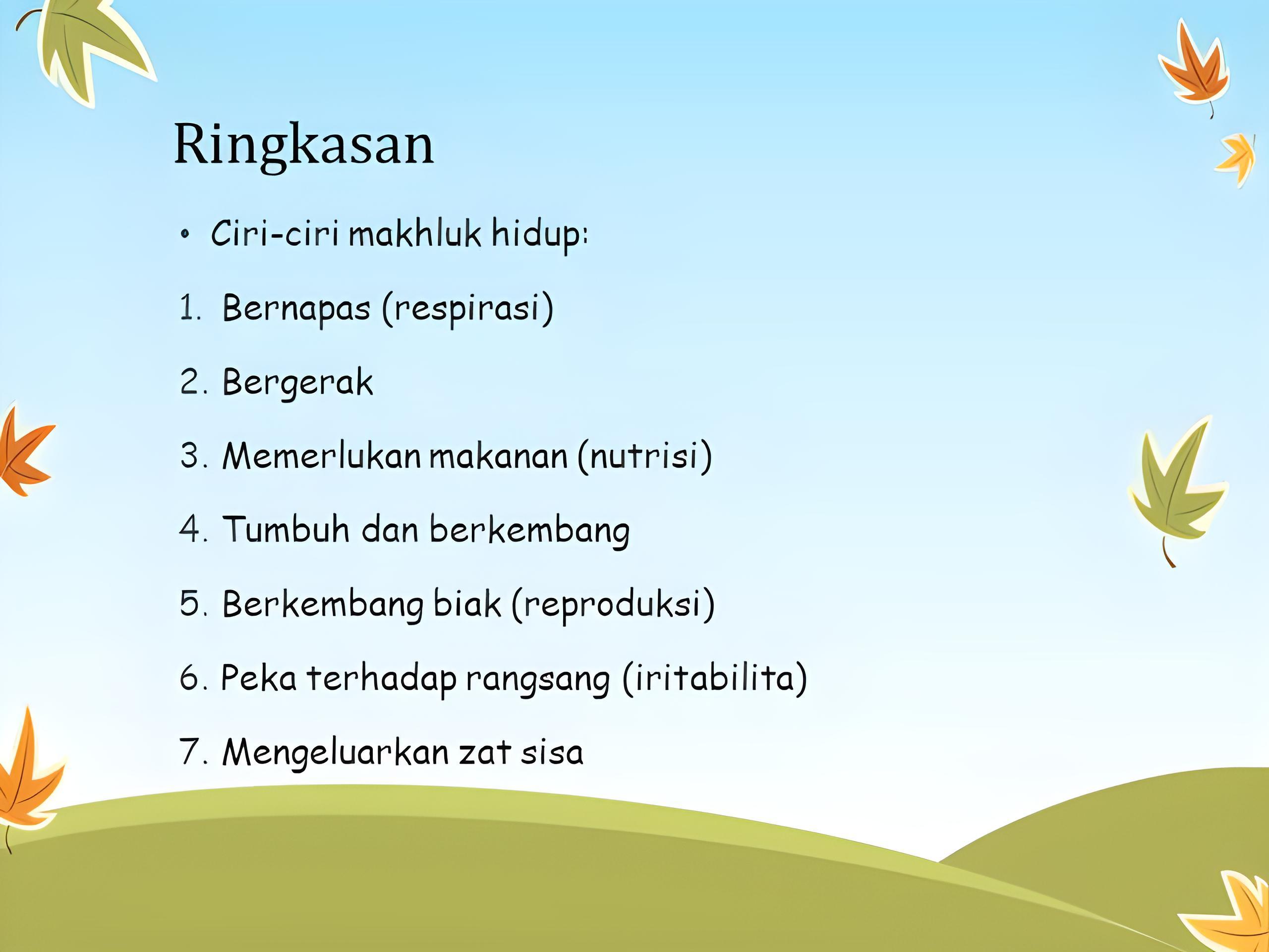 Ciri makhluk hidup