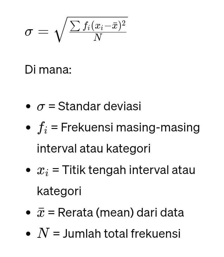Rumus standar deviasi