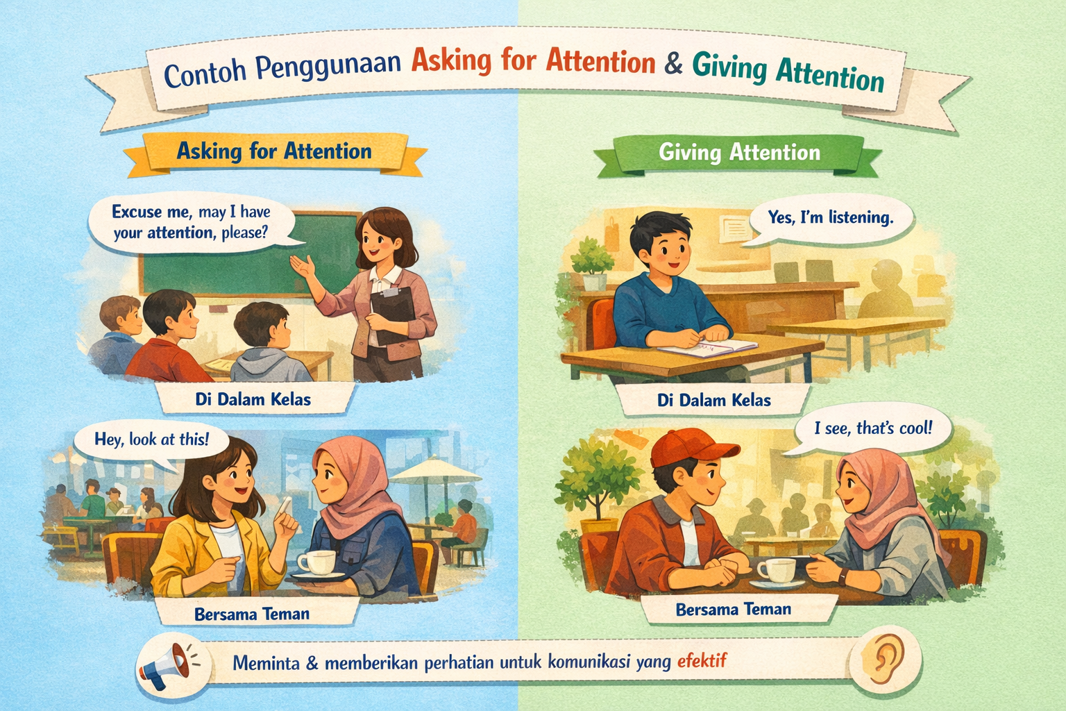 Penggunaan asking for attention dan giving attention