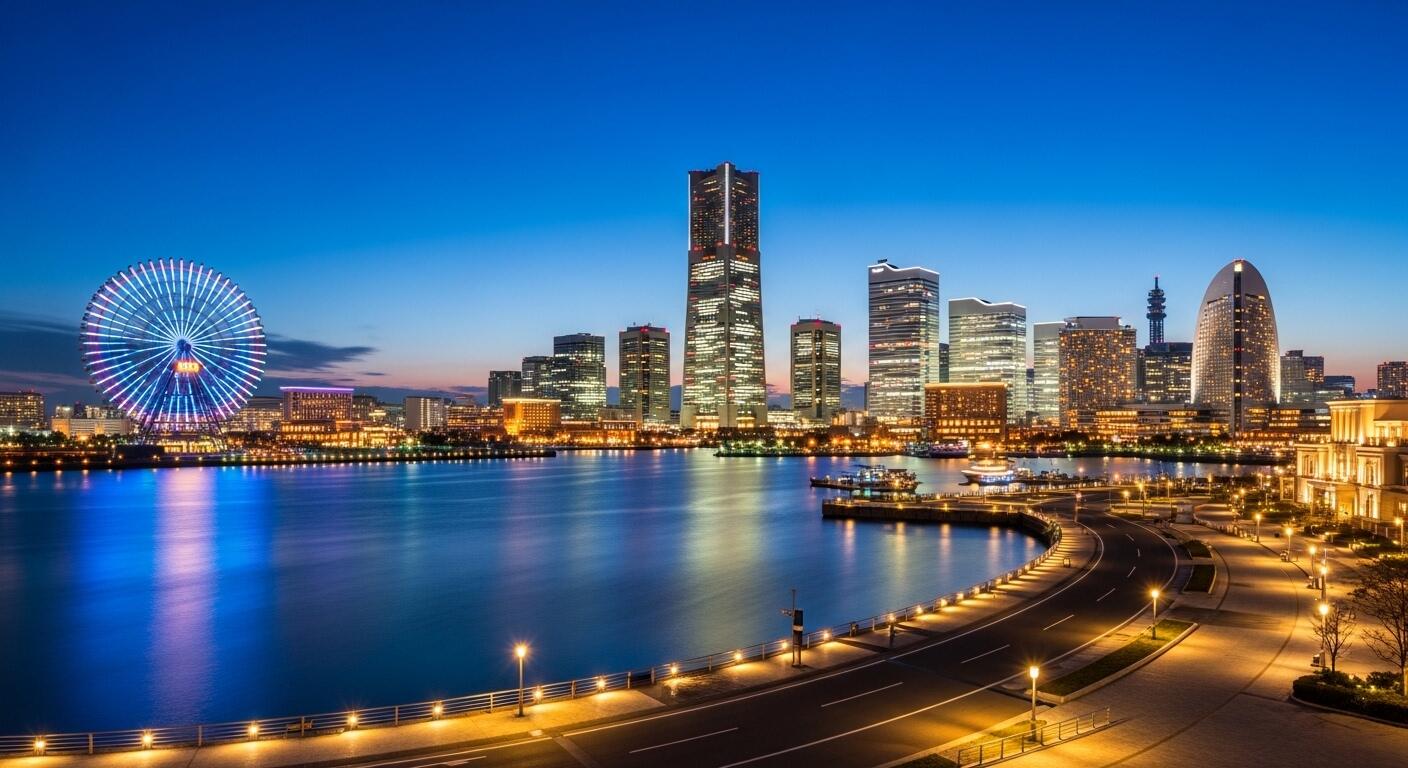 Pemandangan malam hari di minato