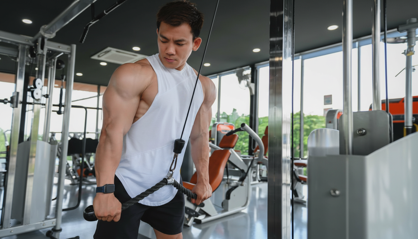 latihan fitnes di gym