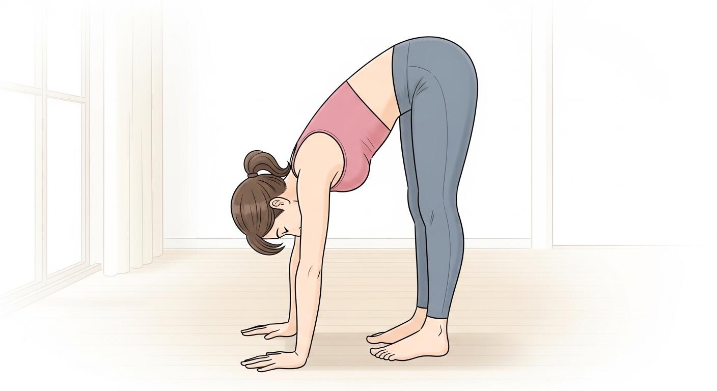 Menempatkan tangan di atas lantai