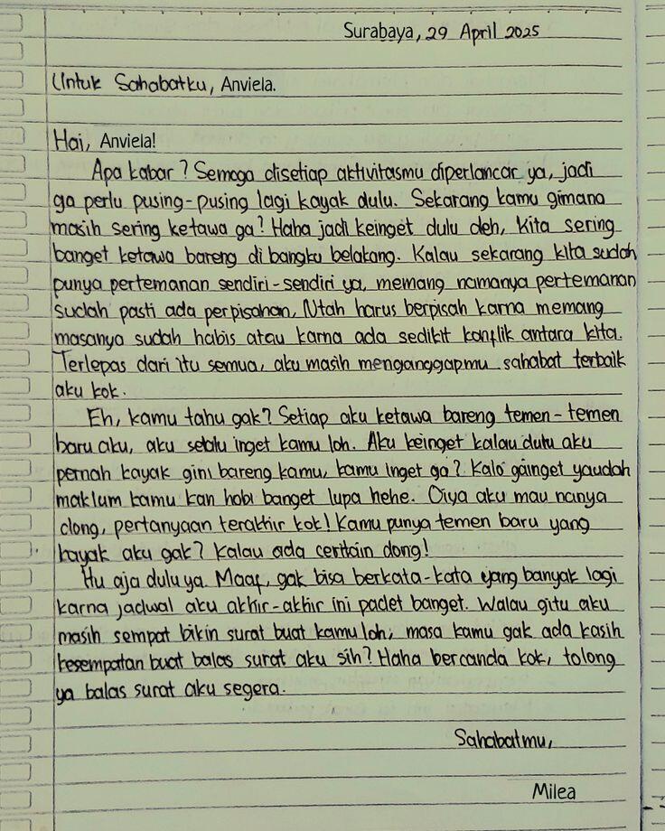 contoh penulisan Surat Pribadi
