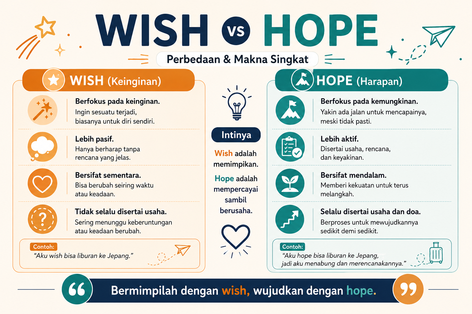 perbedaan wish dan hope