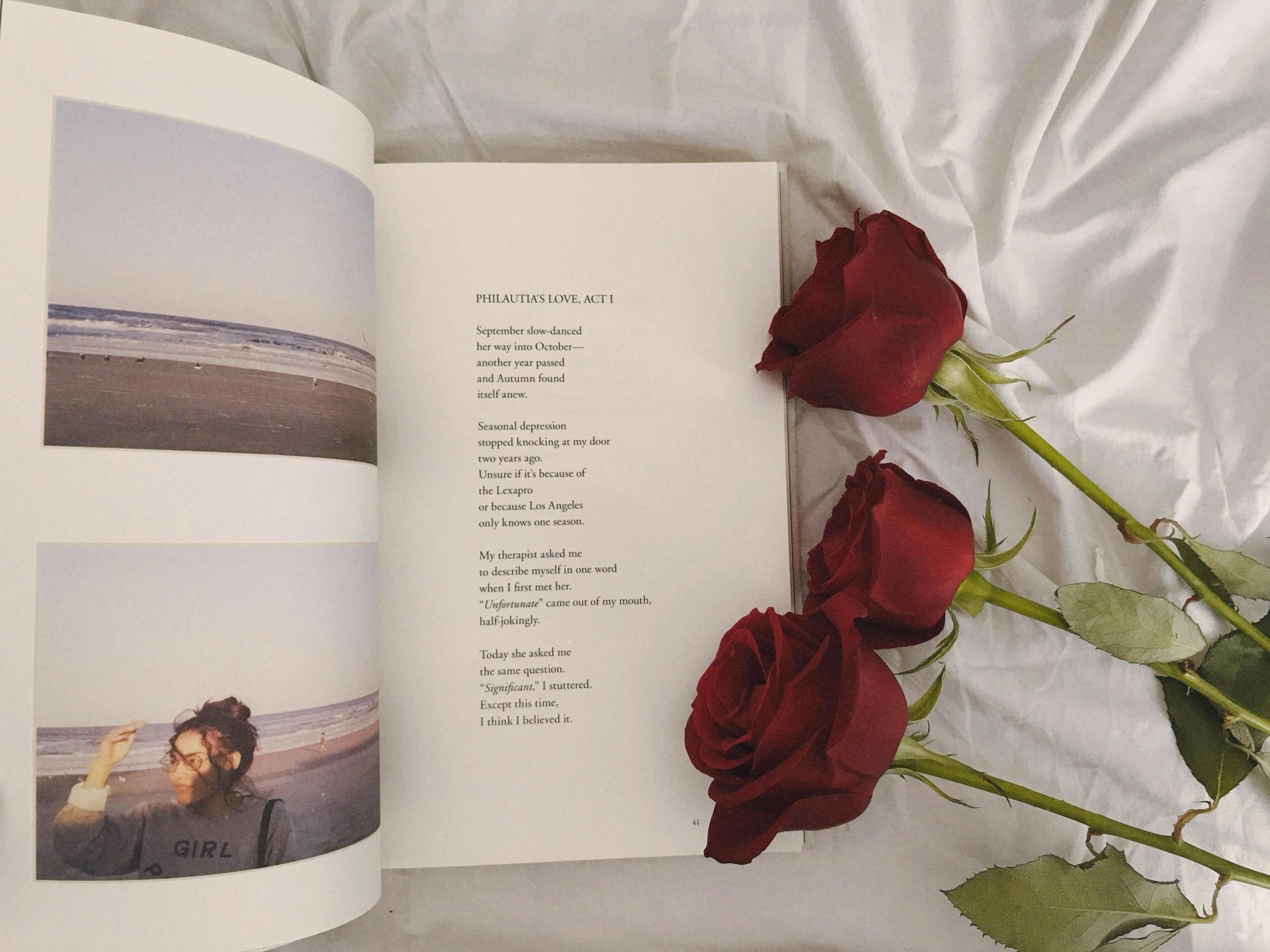A man memorized a poetry line from his book and prepares a rose that he’d give to his lover.