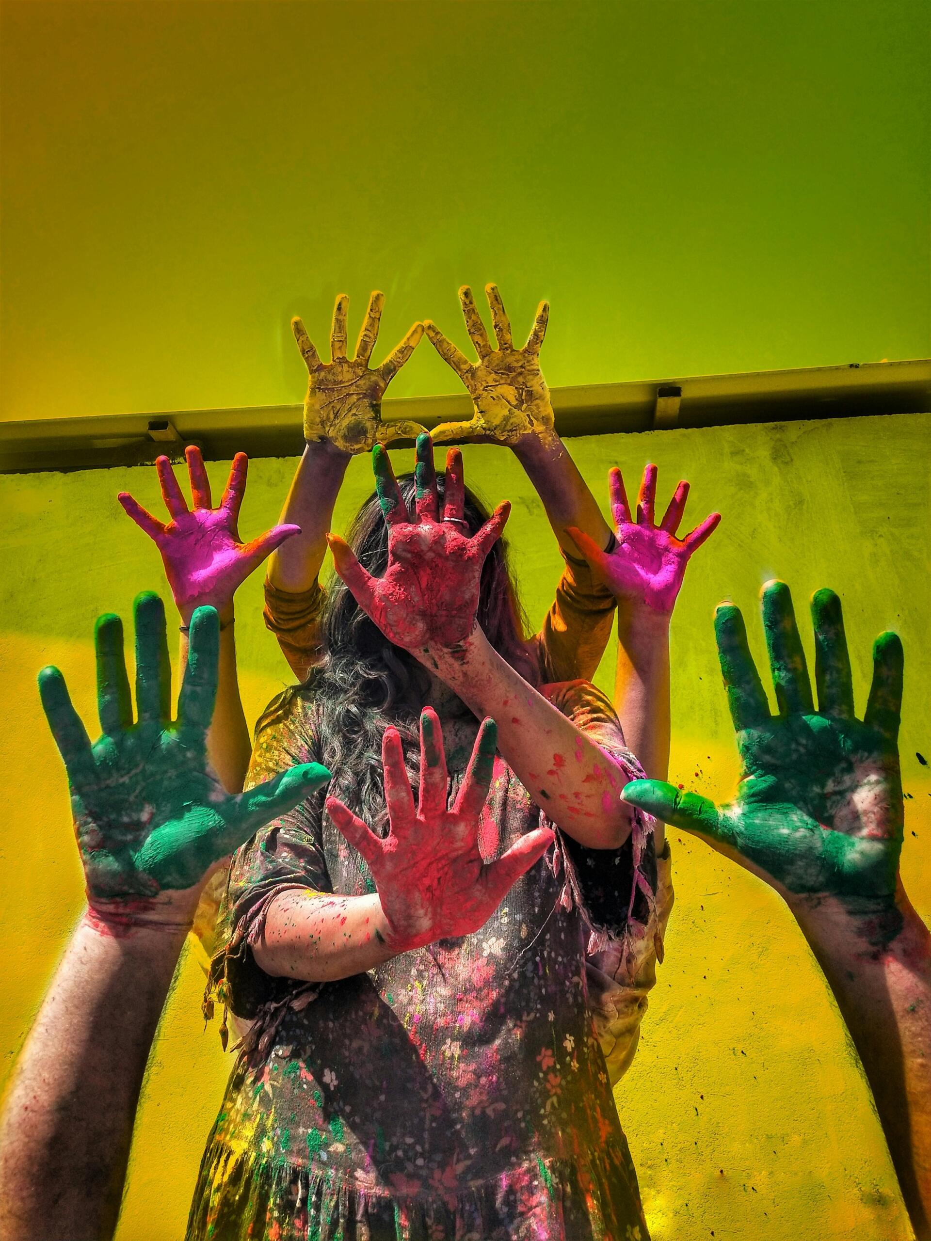 An Indian festival where everyone is covered in paint