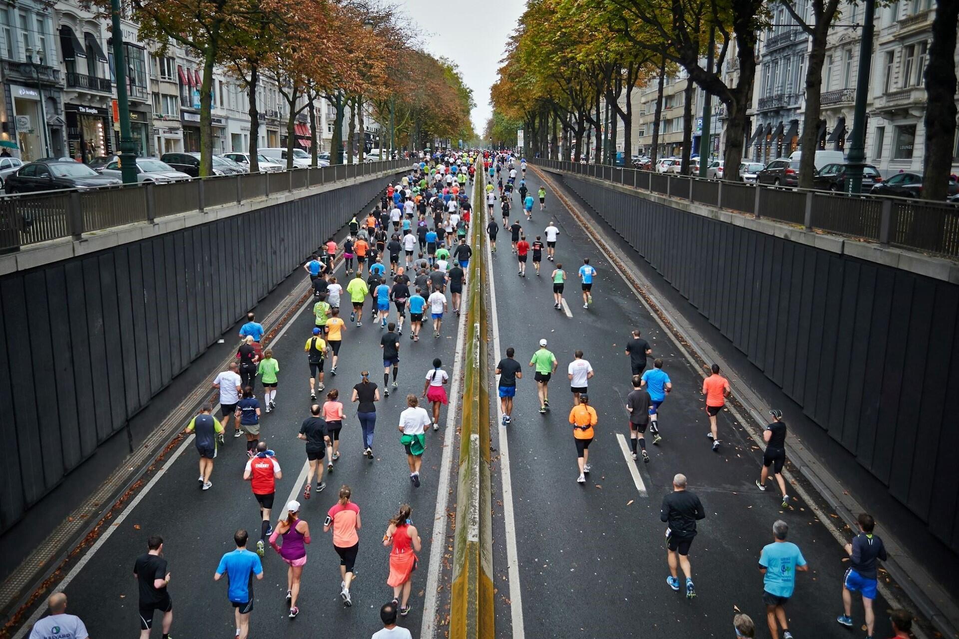 Runners during the Brussels Marathon.