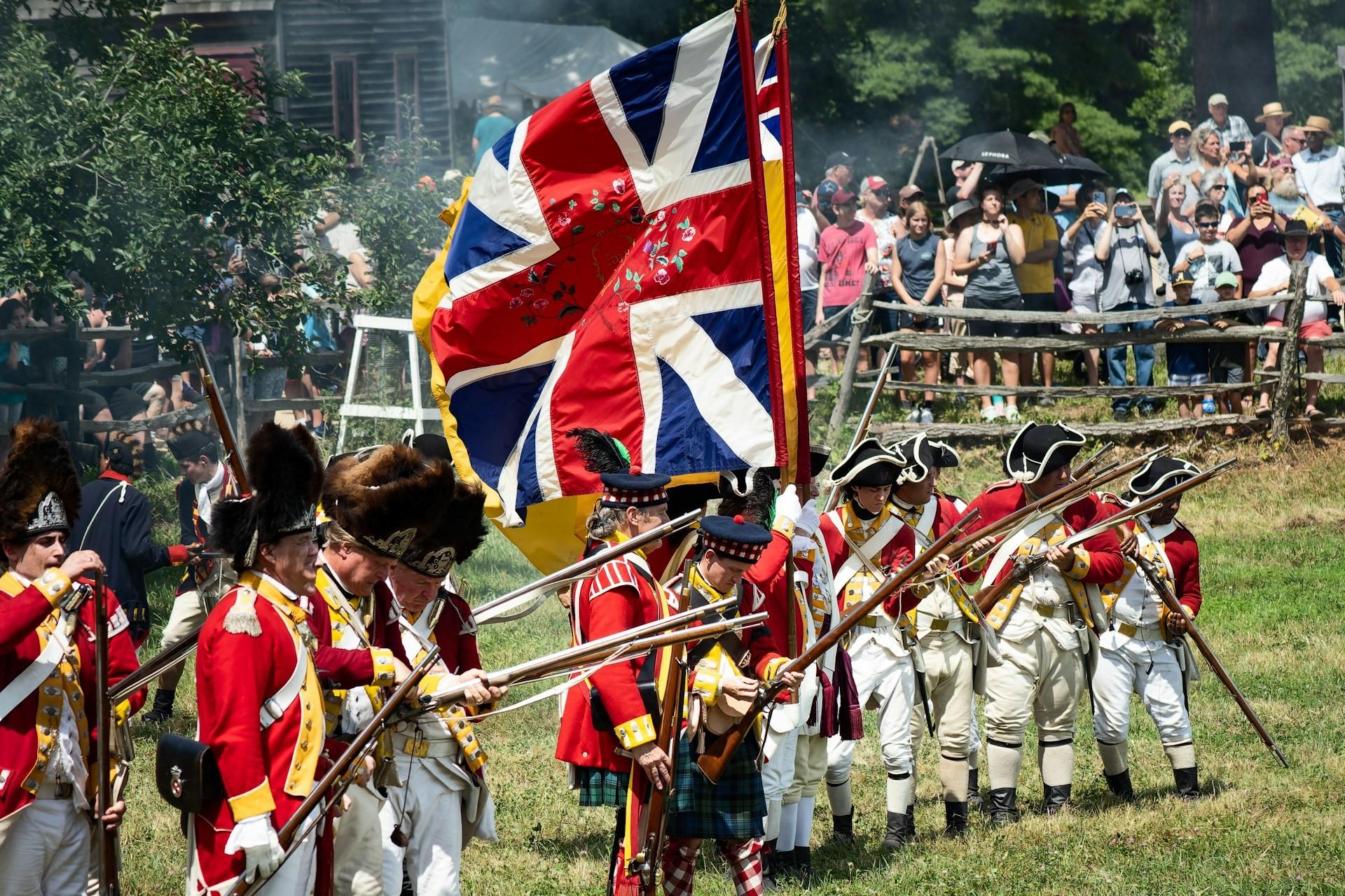 A reenactment of the American War of Independence.