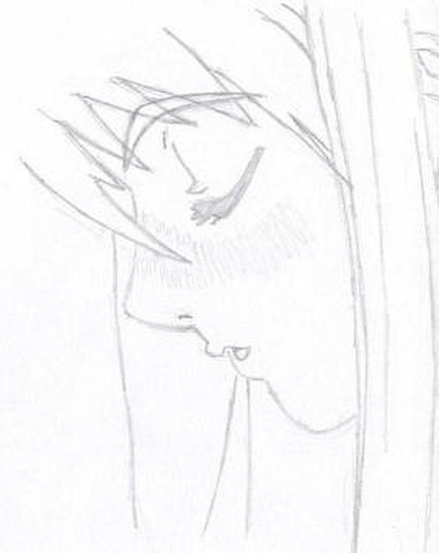 A sketchbook with some Hitomi drawings sketched in