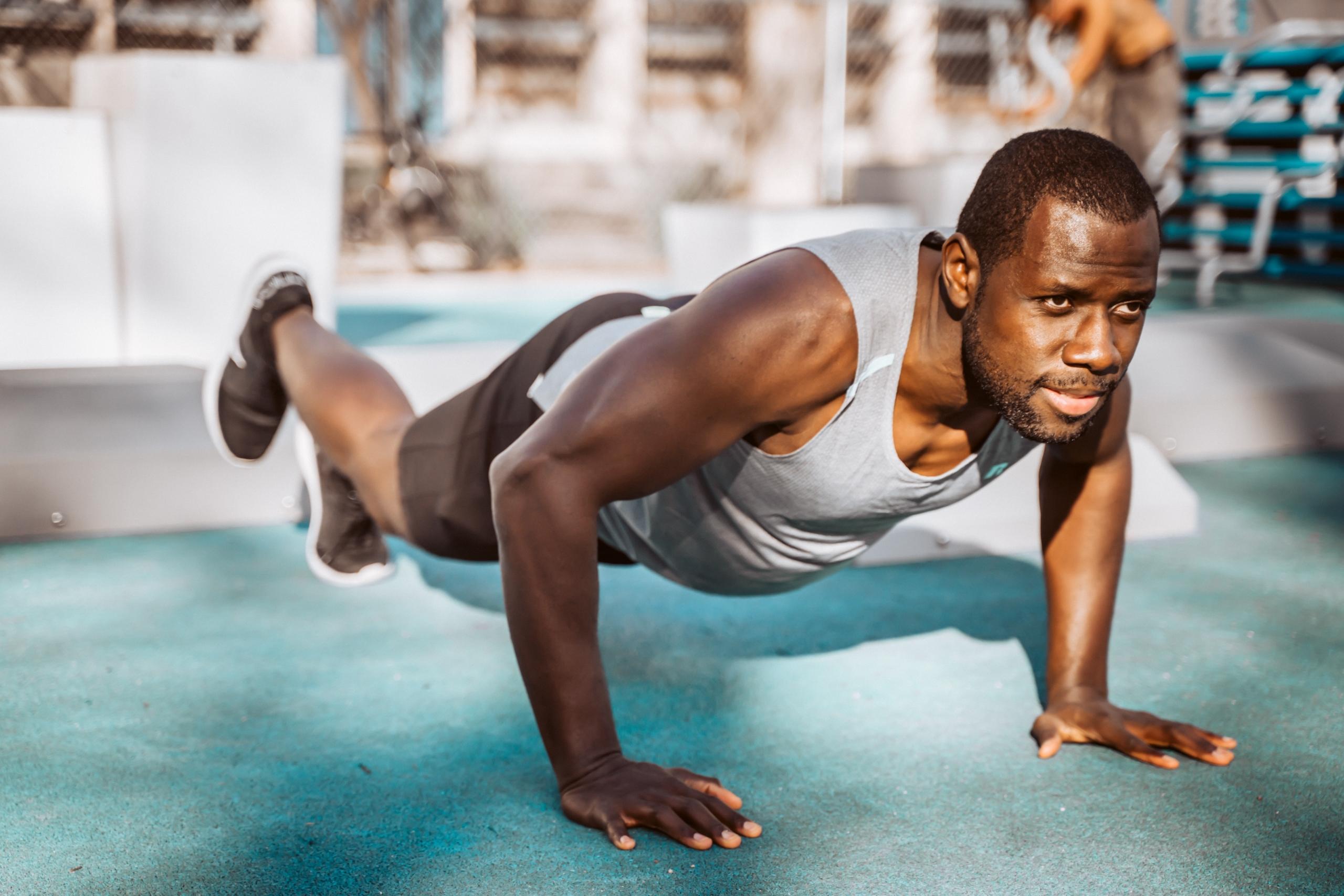 Man doing floor exercise