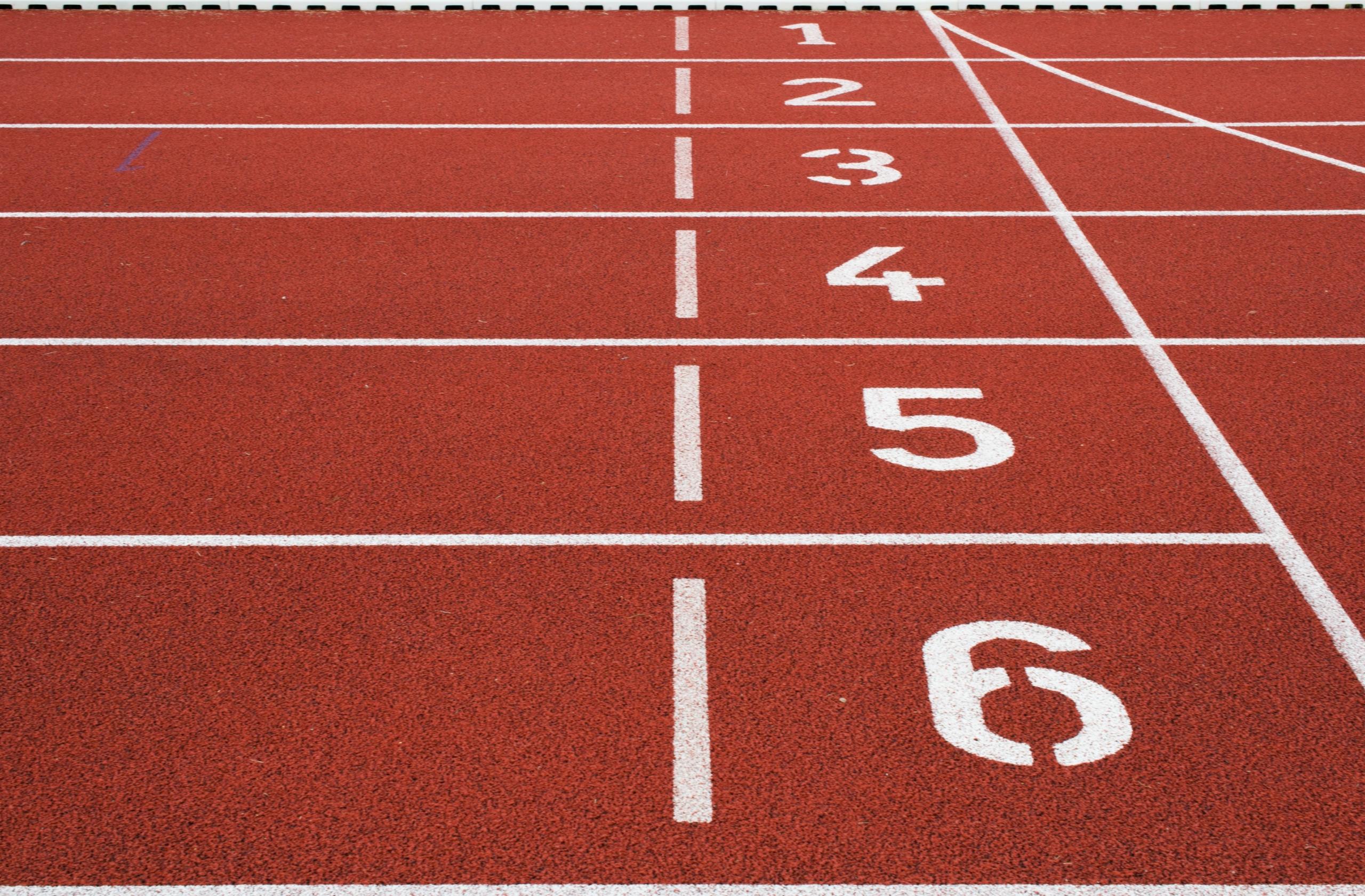 training on a running track