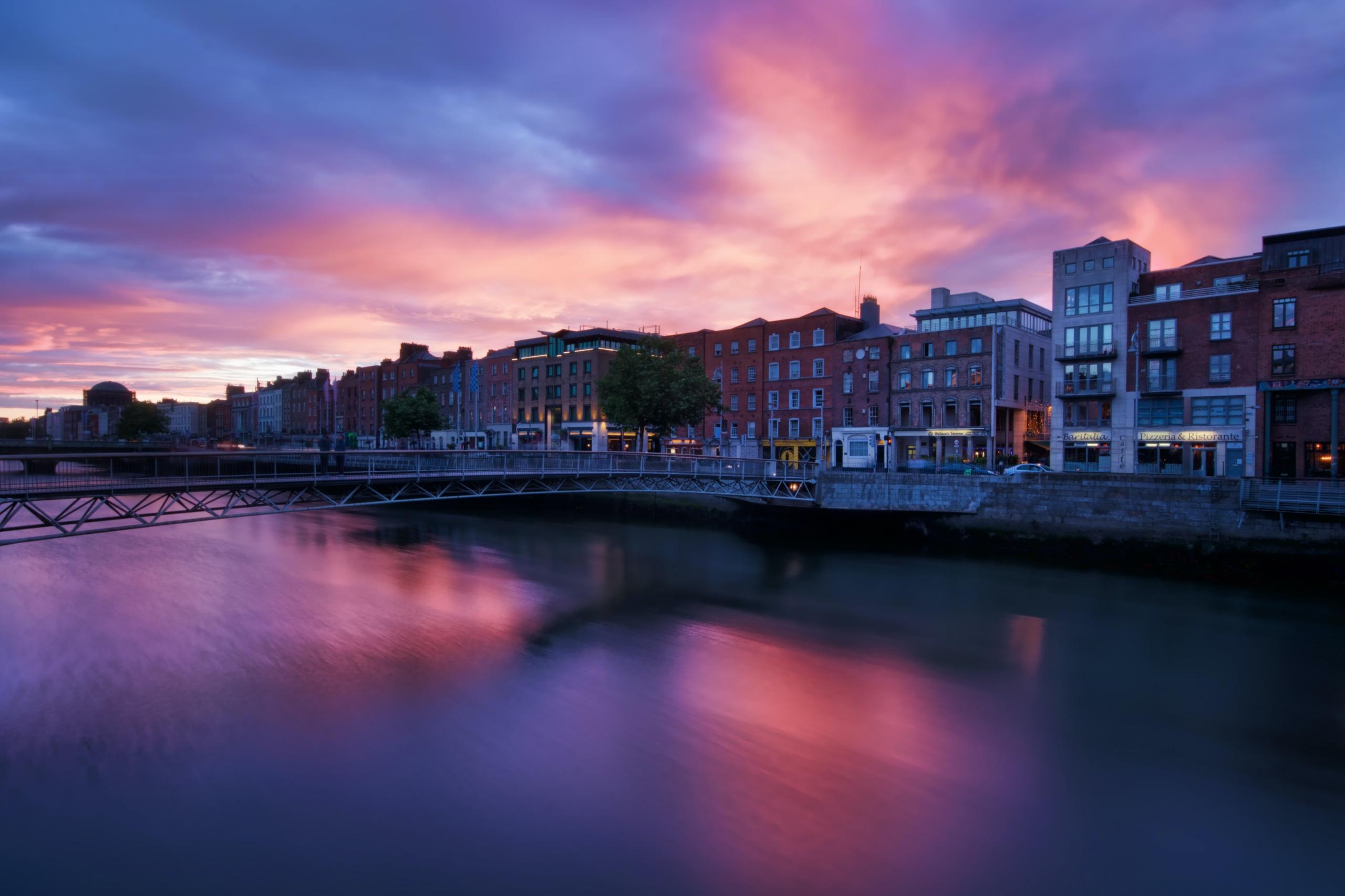 Irish city at night