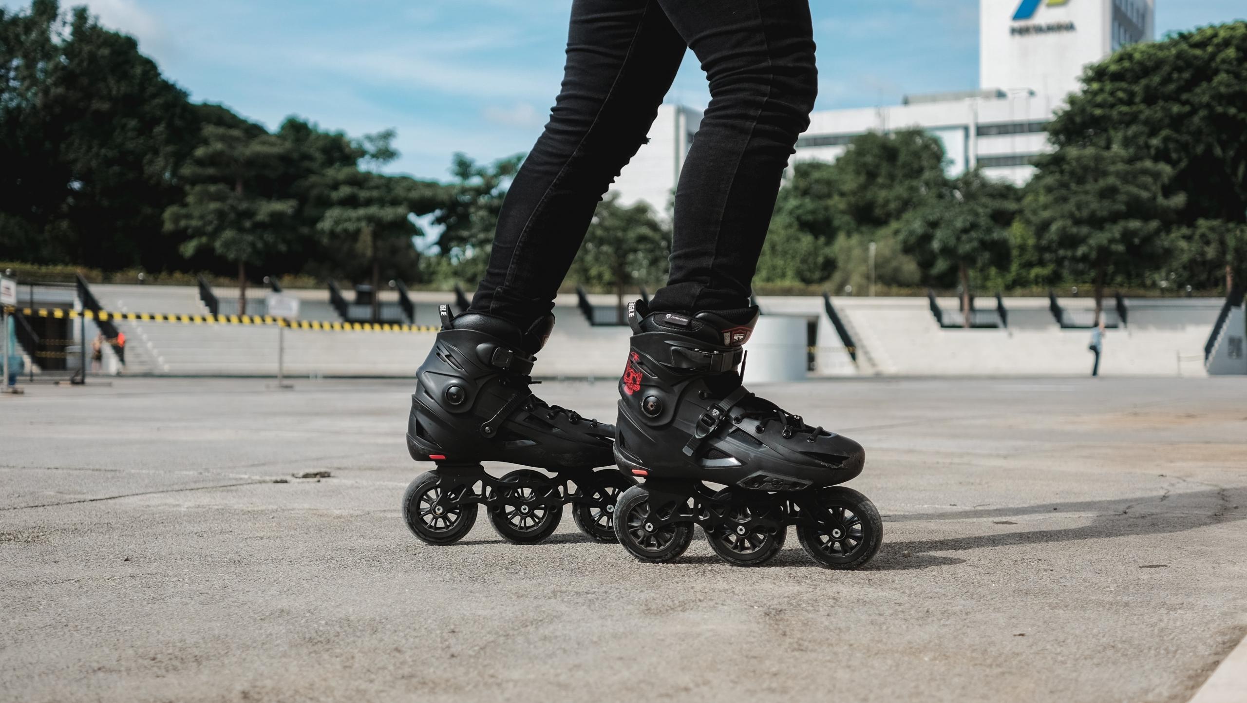 Close of up inline skates