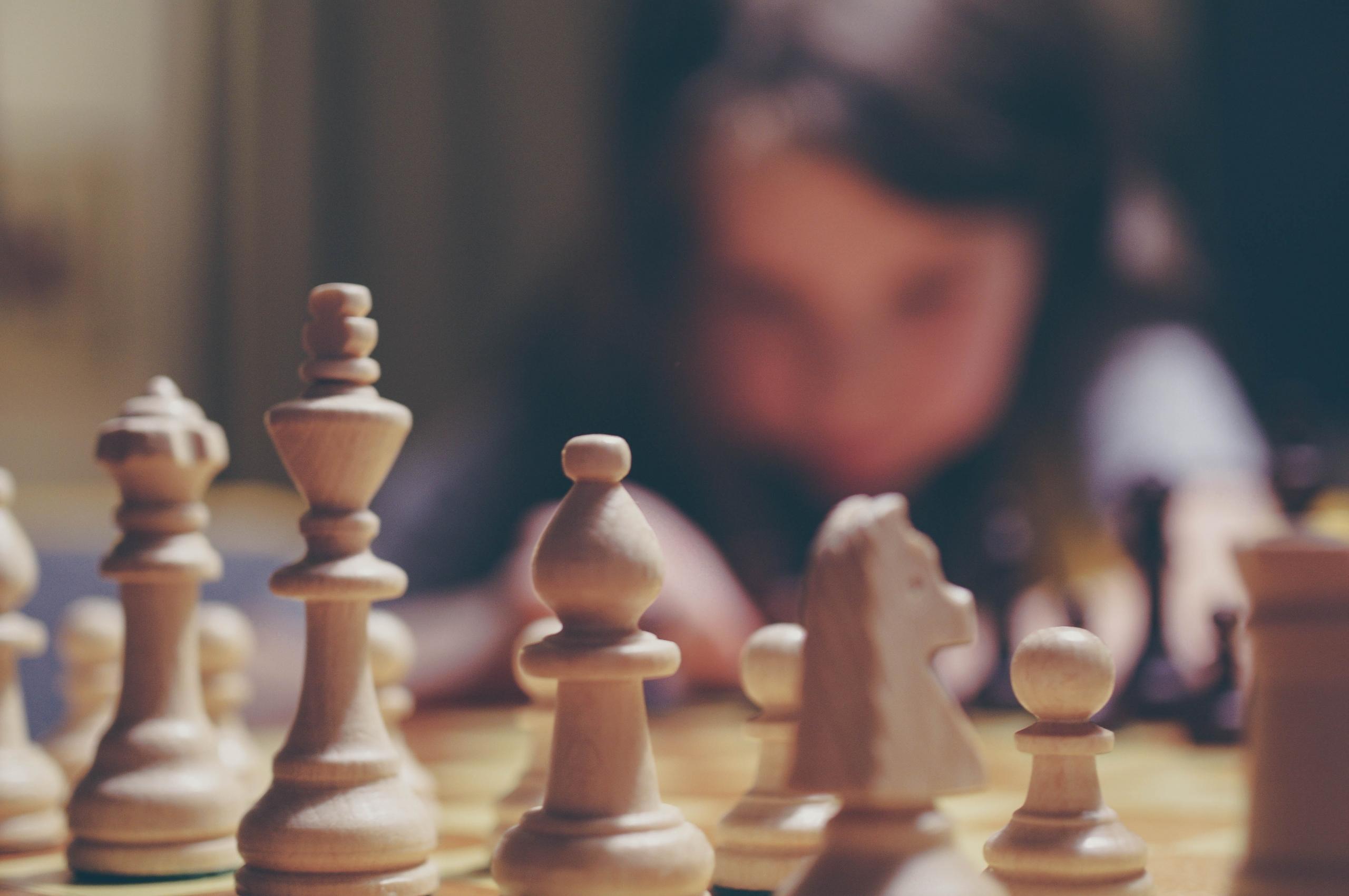 Chess pieces on a chessboard