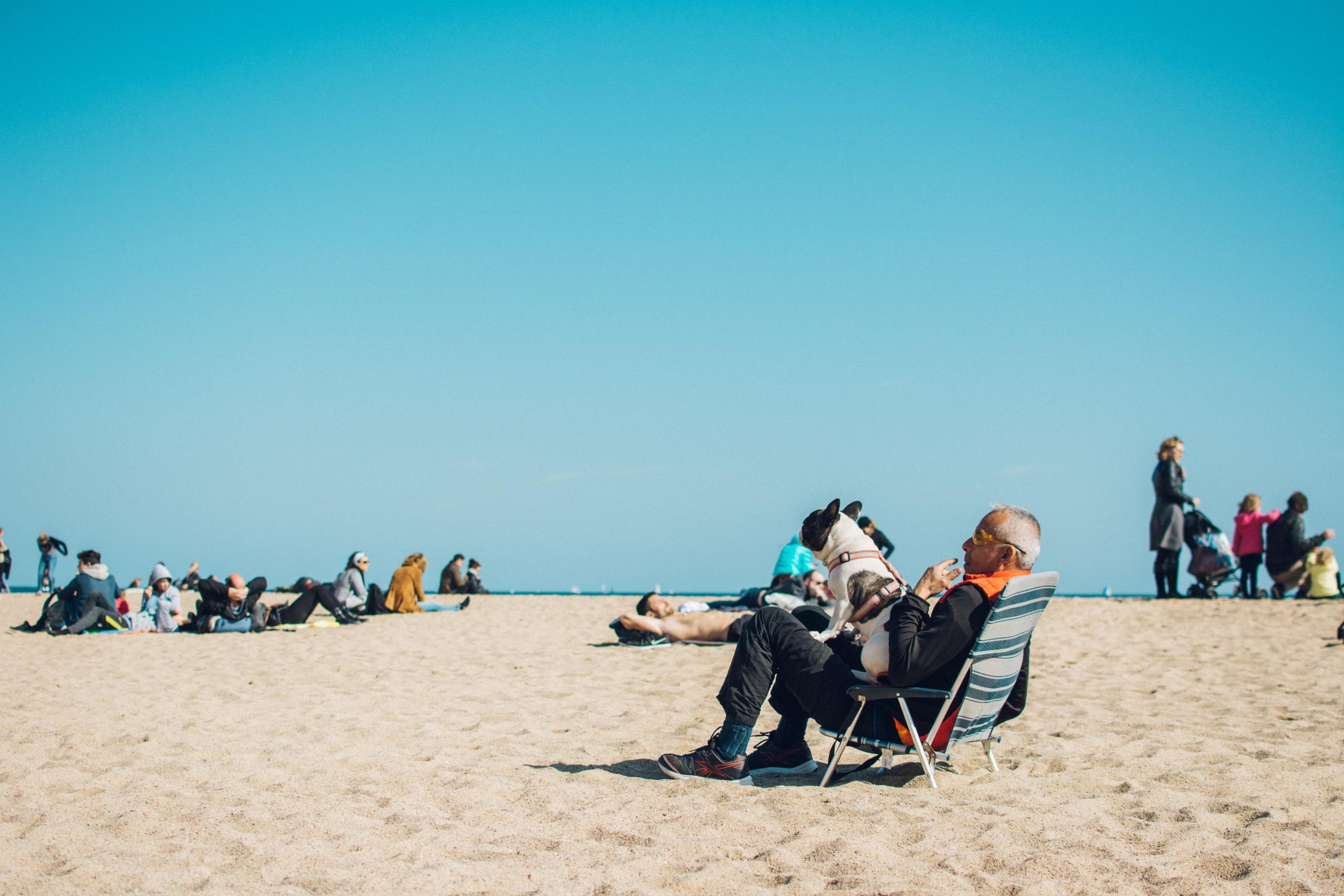 Man enjoying retirement on the beach