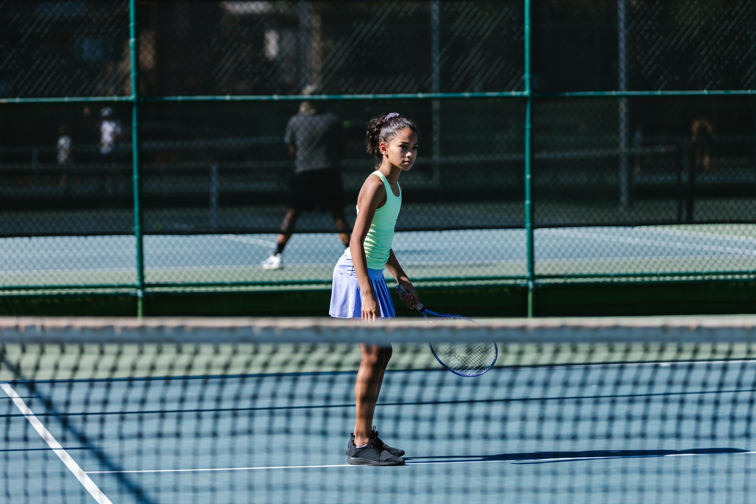 Tennis player in a training session
