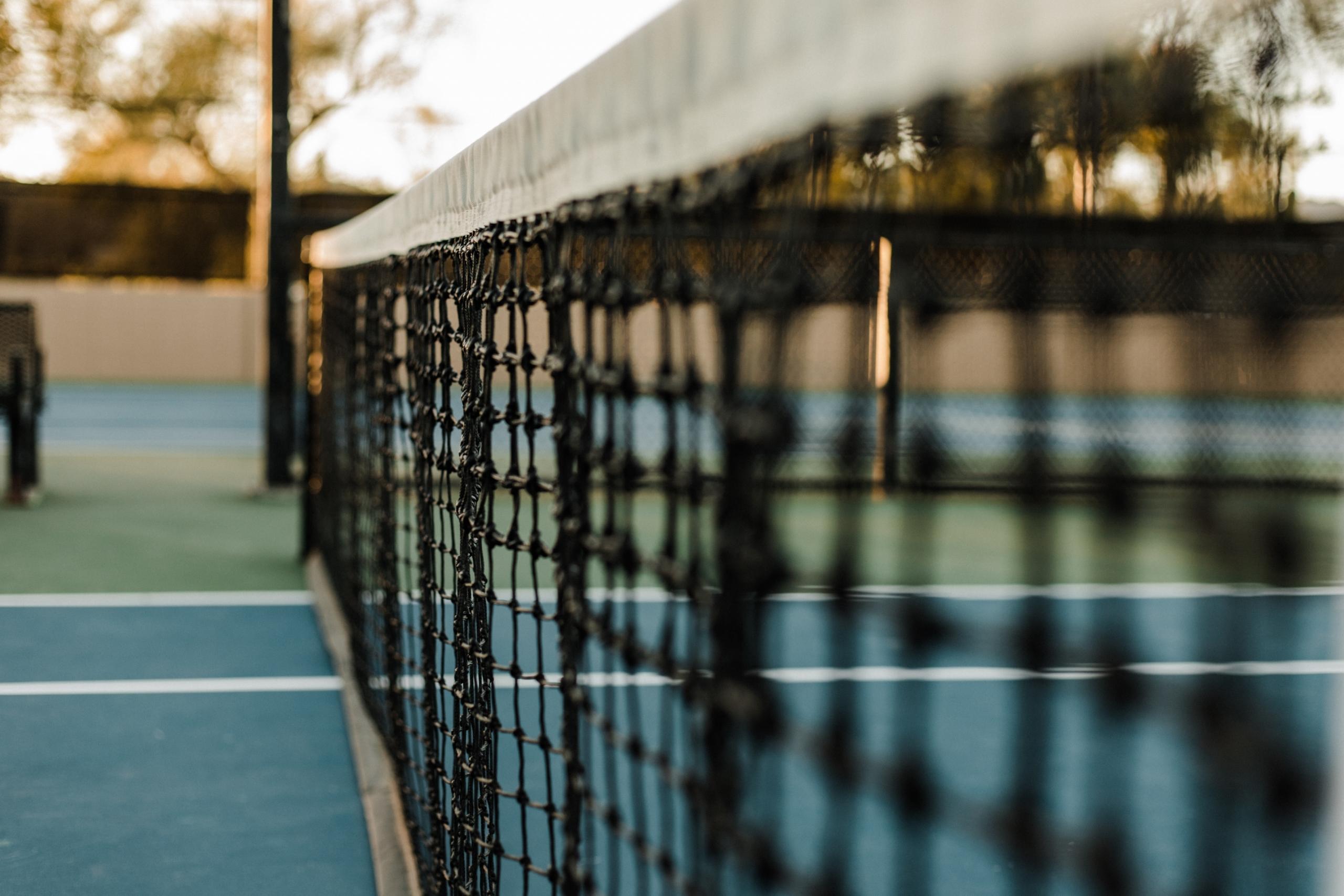 Close up of tennis court net
