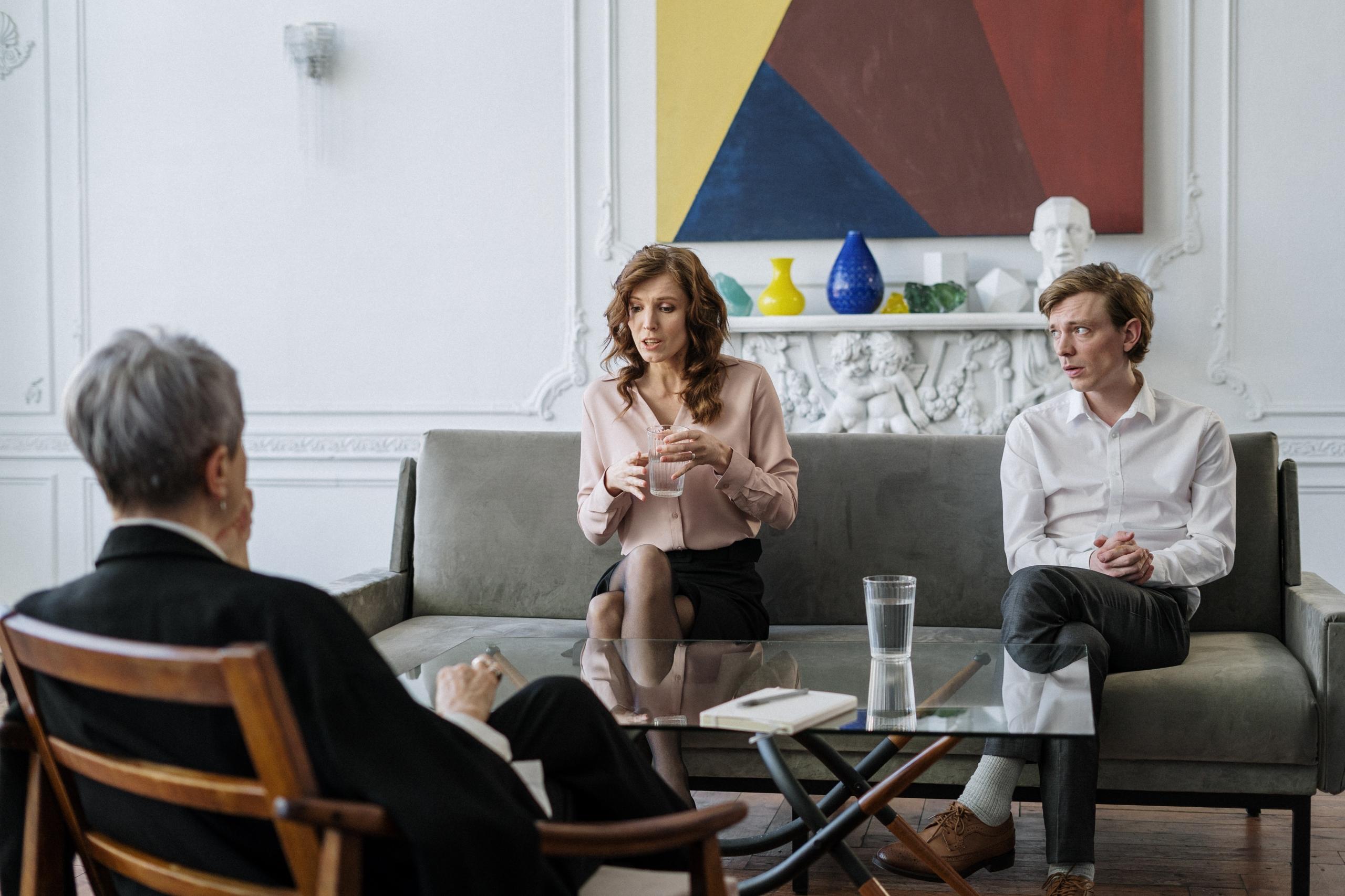 Supportive therapy session as the psychologist offers guidance and understanding.
