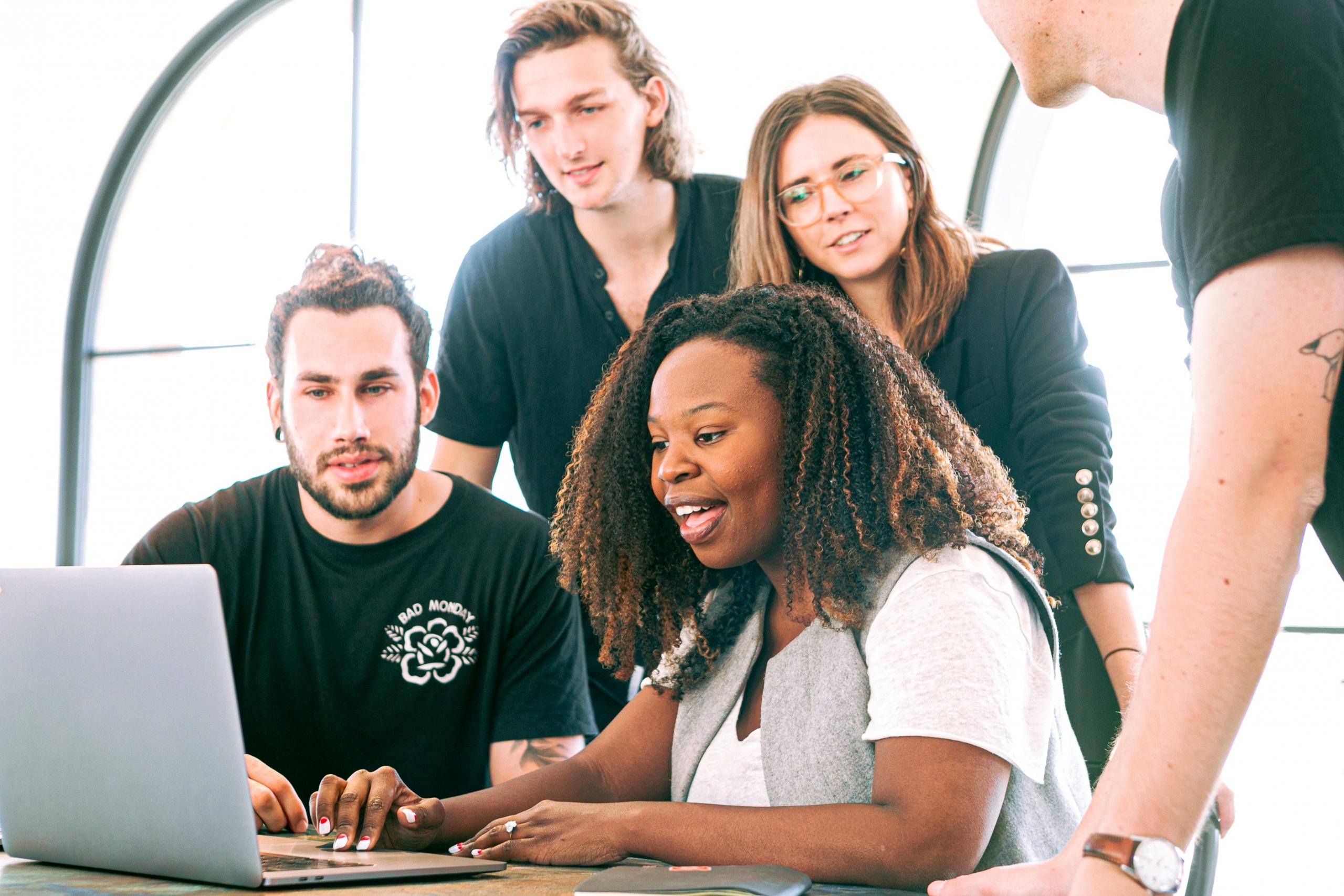 A team of coders working on python solutions.