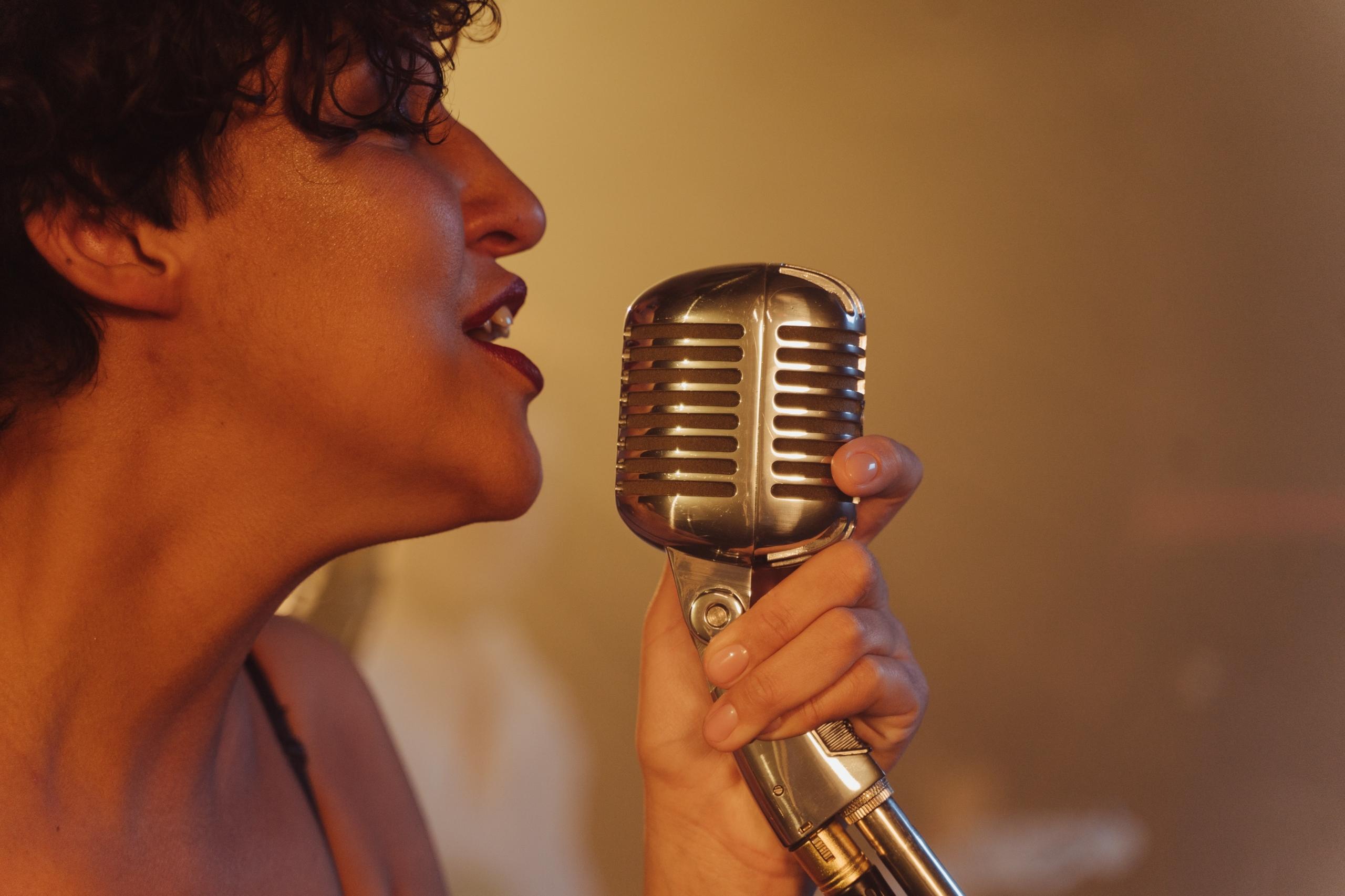 Singer's powerful and resonant voice.