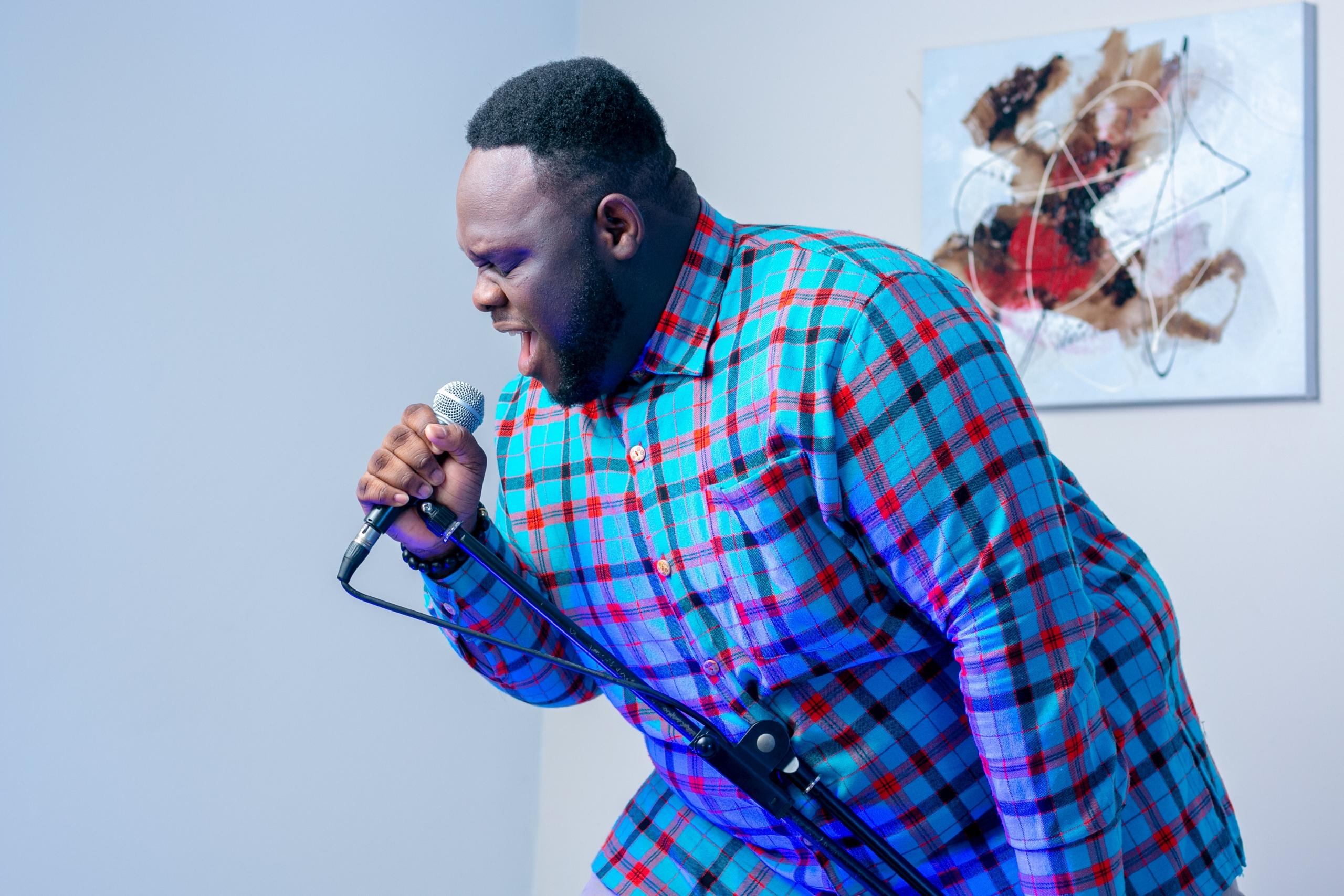 Singing sensation delivering a powerful performance.