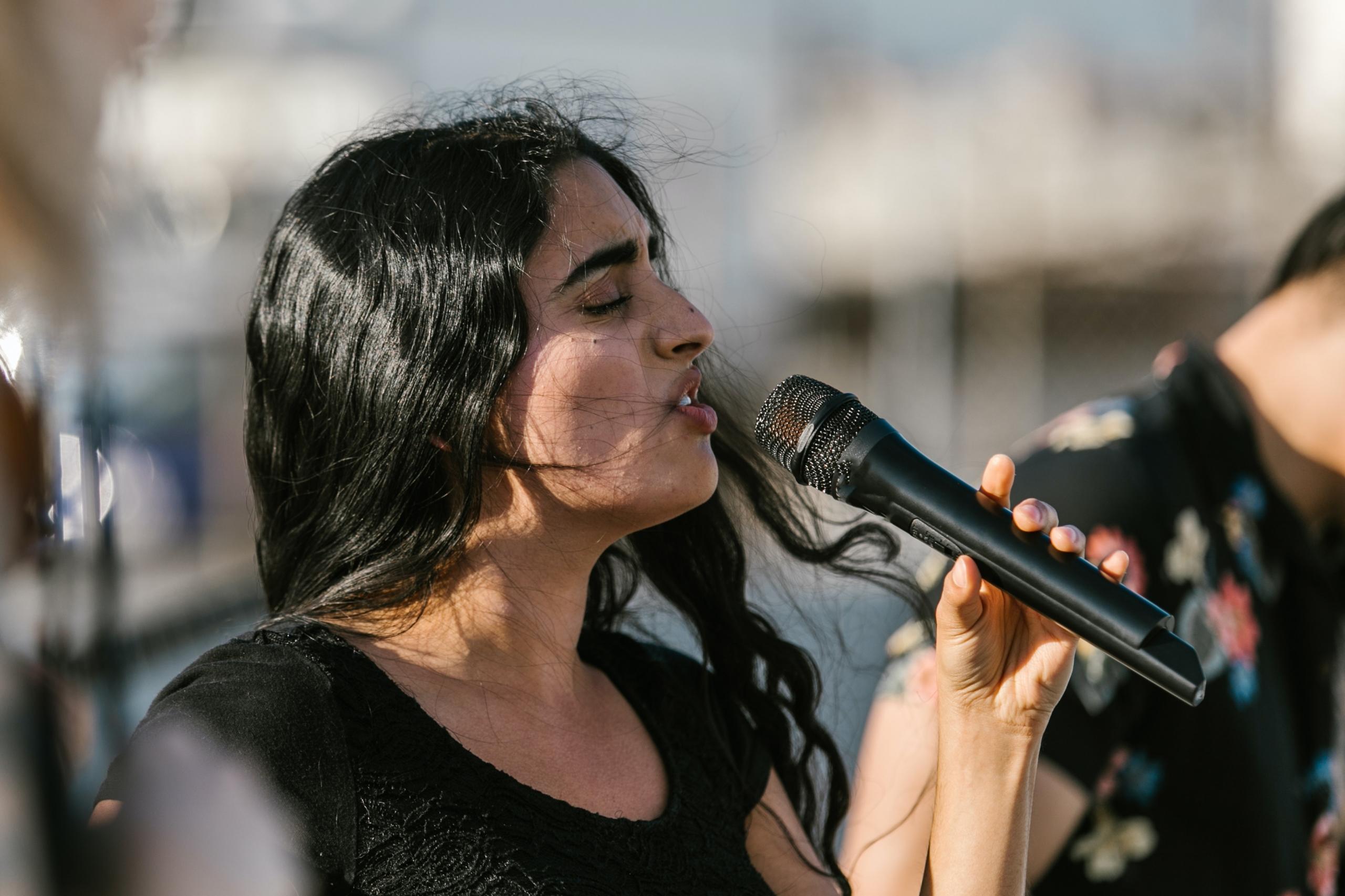A singer's raw and emotional delivery.