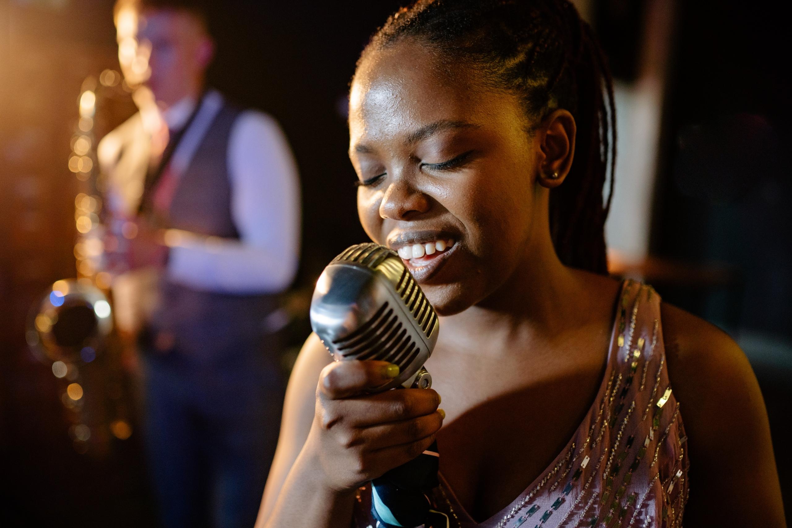Singer's captivating rendition of a classic tune.